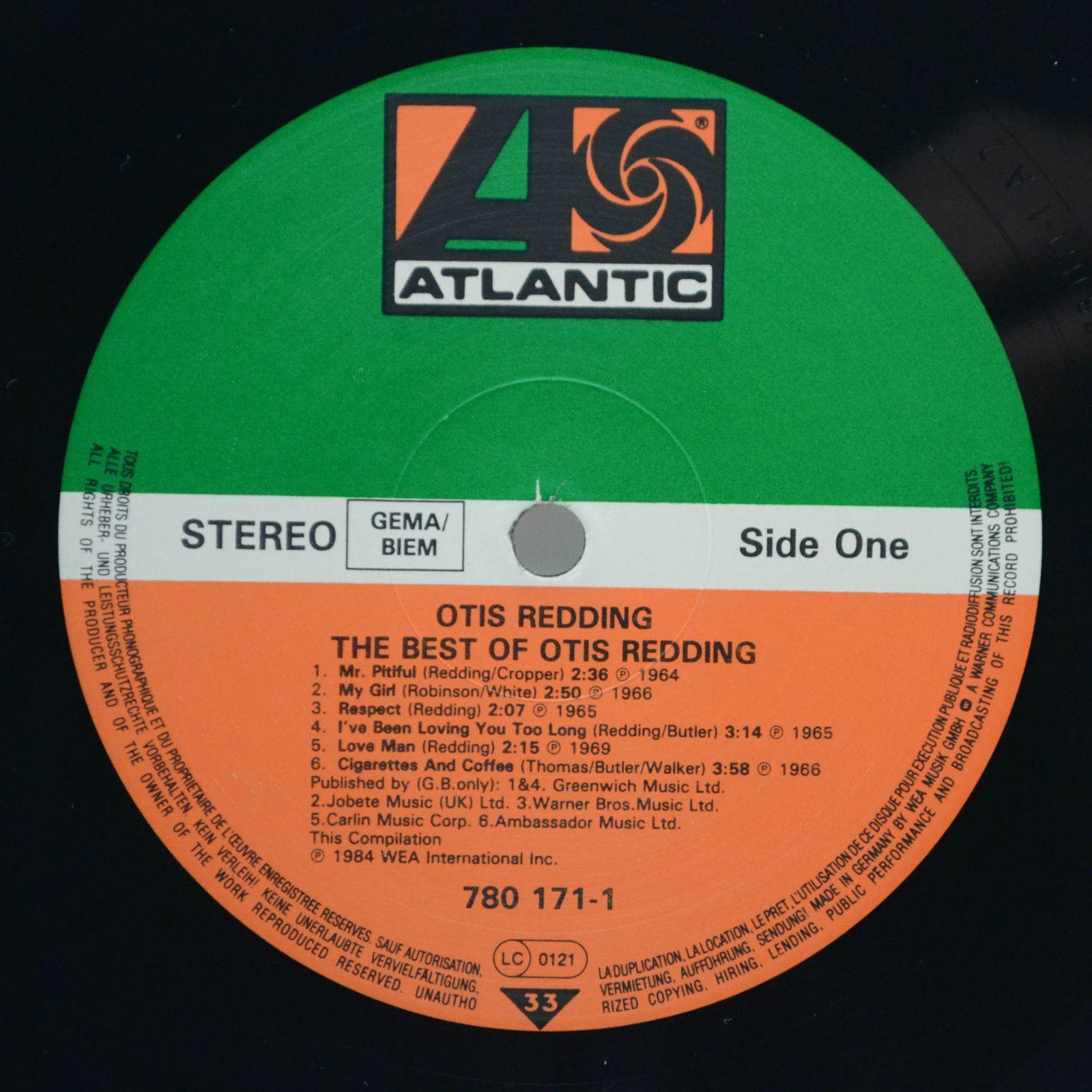 Otis Redding — The Best Of Otis Redding, 1984