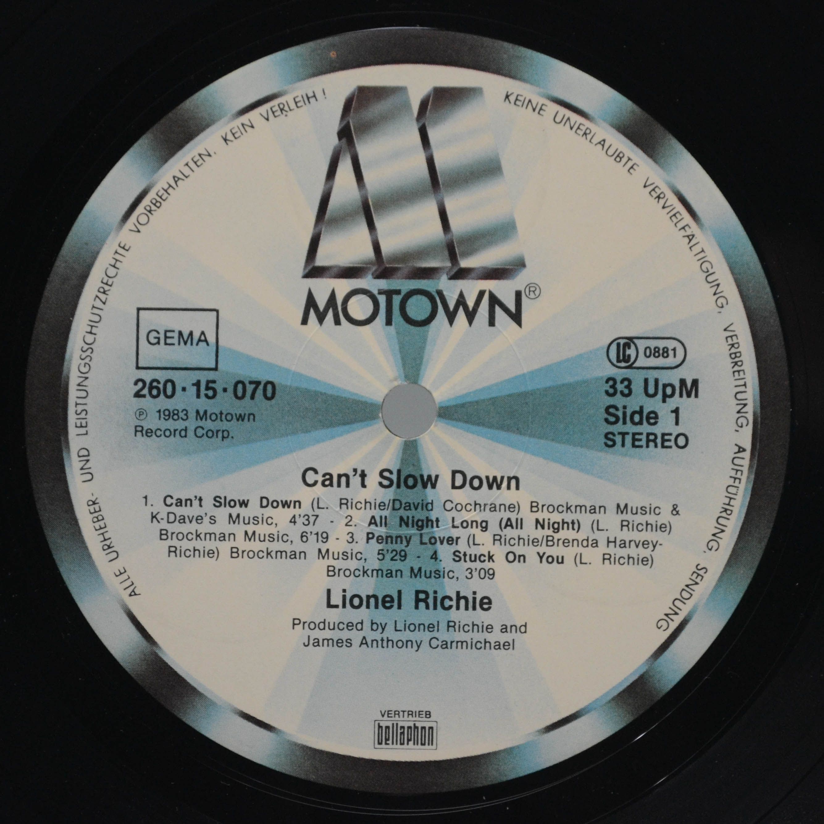 Lionel Richie — Can't Slow Down, 1983