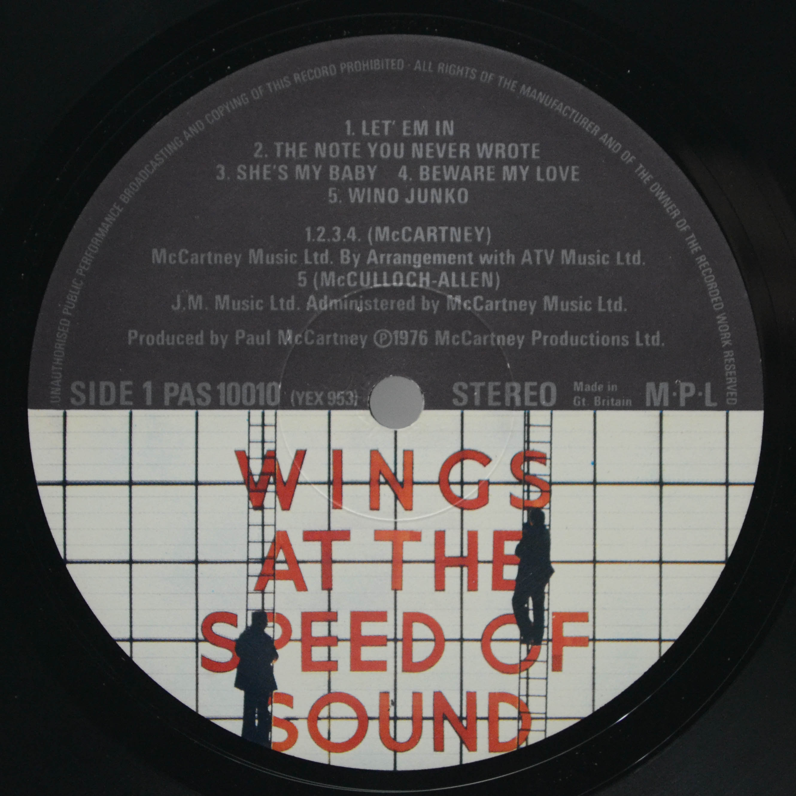 Wings — Wings At The Speed Of Sound (1-st, UK), 1976