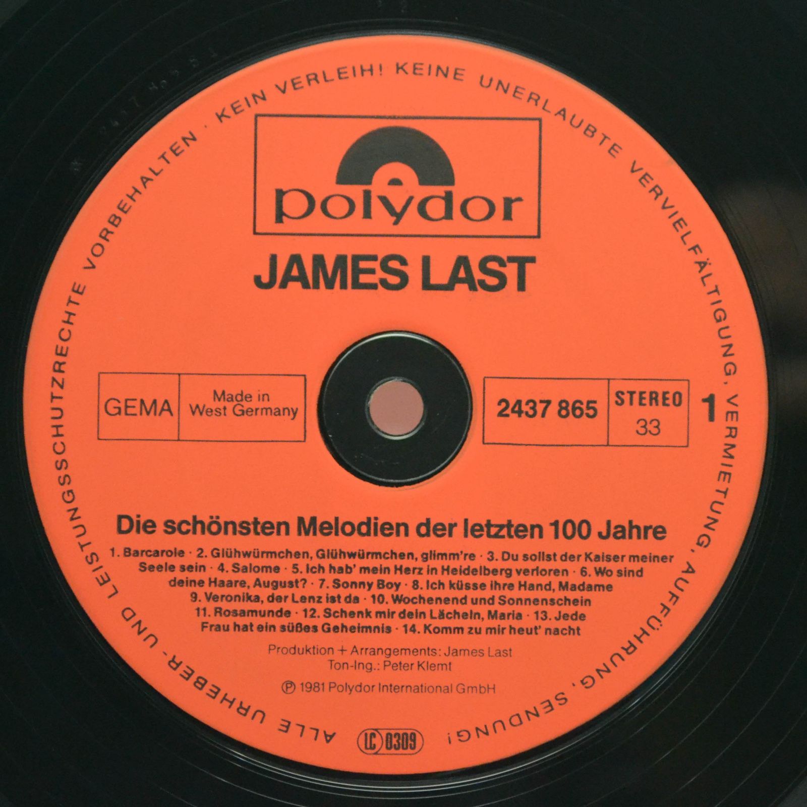 James Last — Die Schönsten Melodien Der Letzten 100 Jahre, 1981