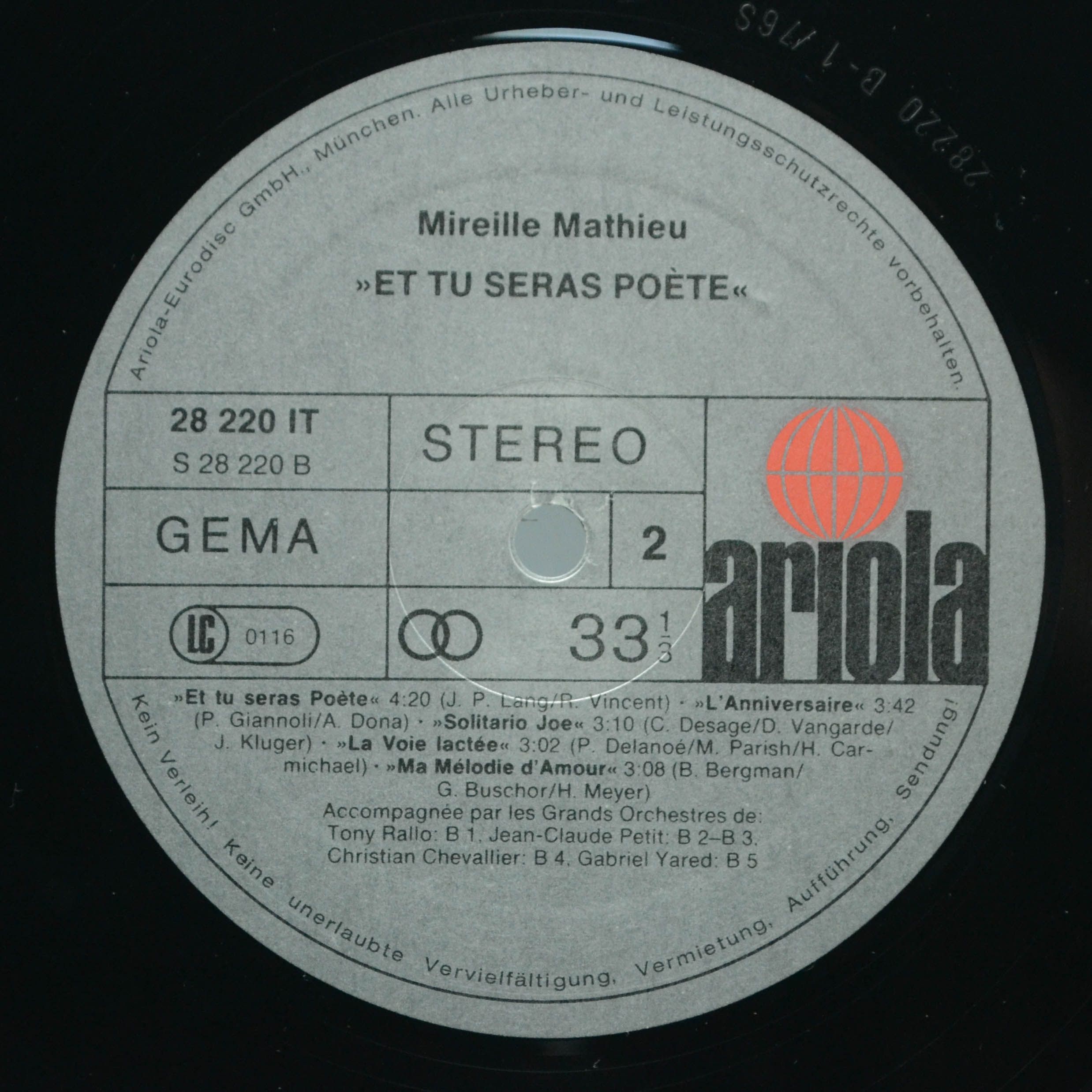 Mireille Mathieu — Et Tu Seras Poète, 1976