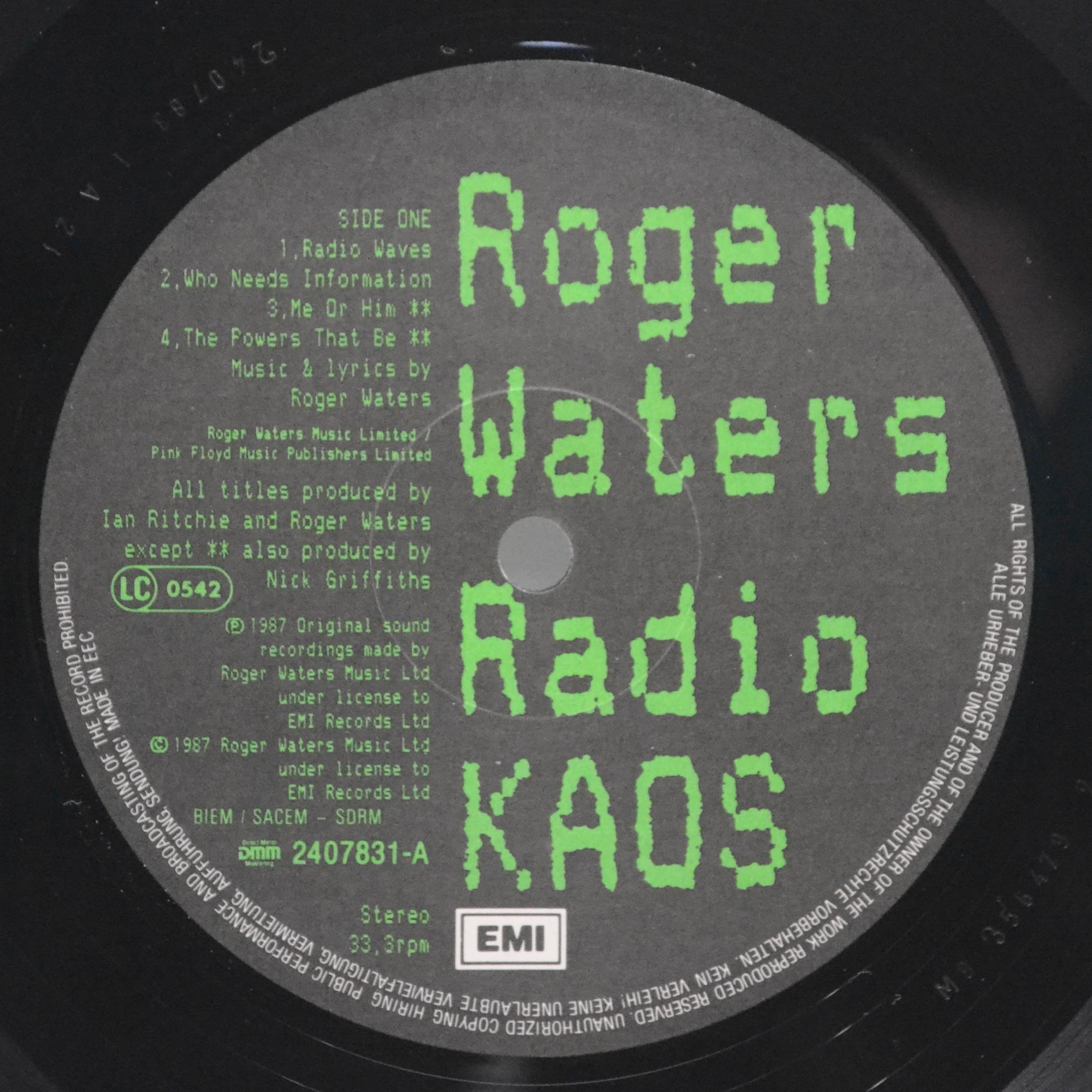 Roger Waters — Radio K.A.O.S., 1987
