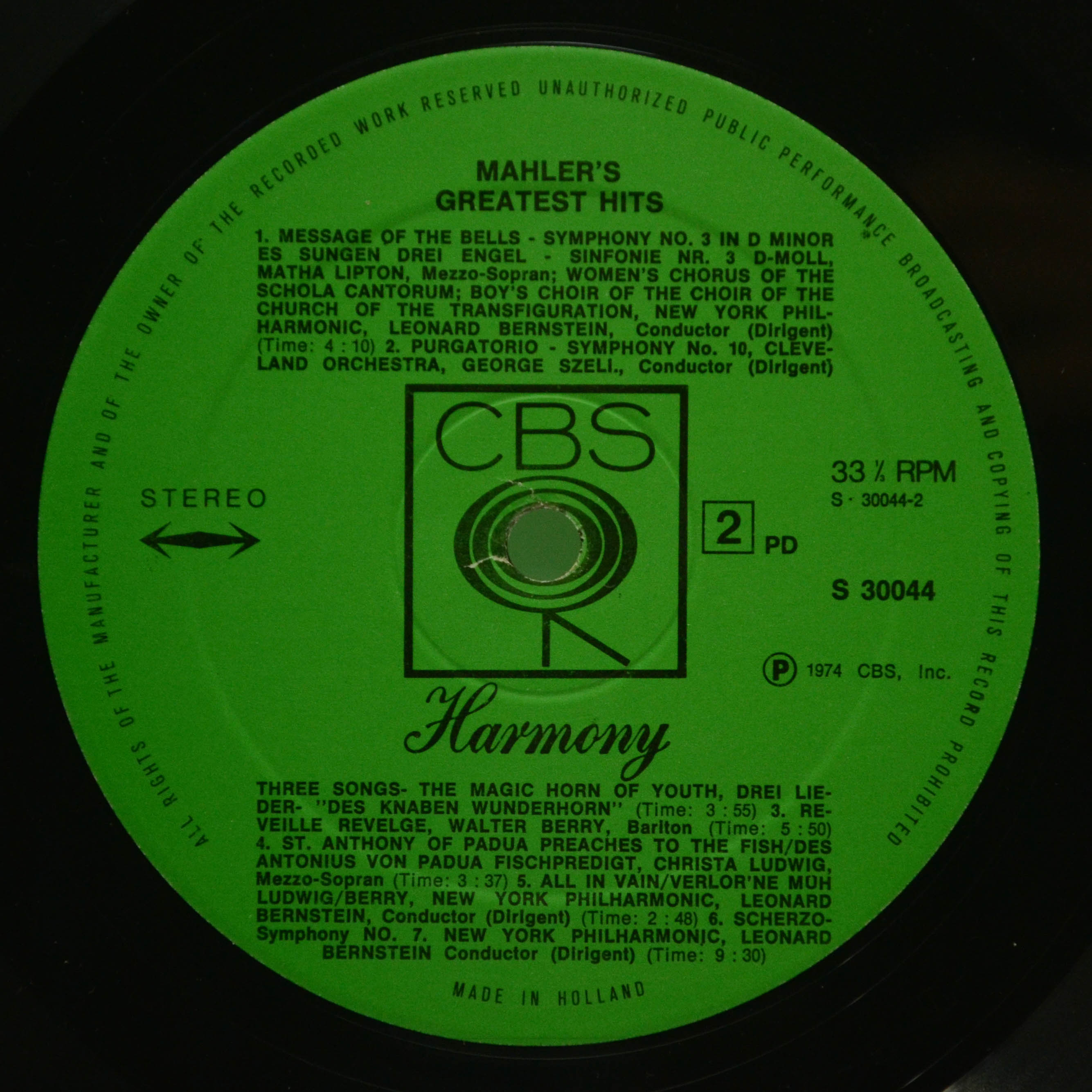 Gustav Mahler — Greatest Hits, 1974