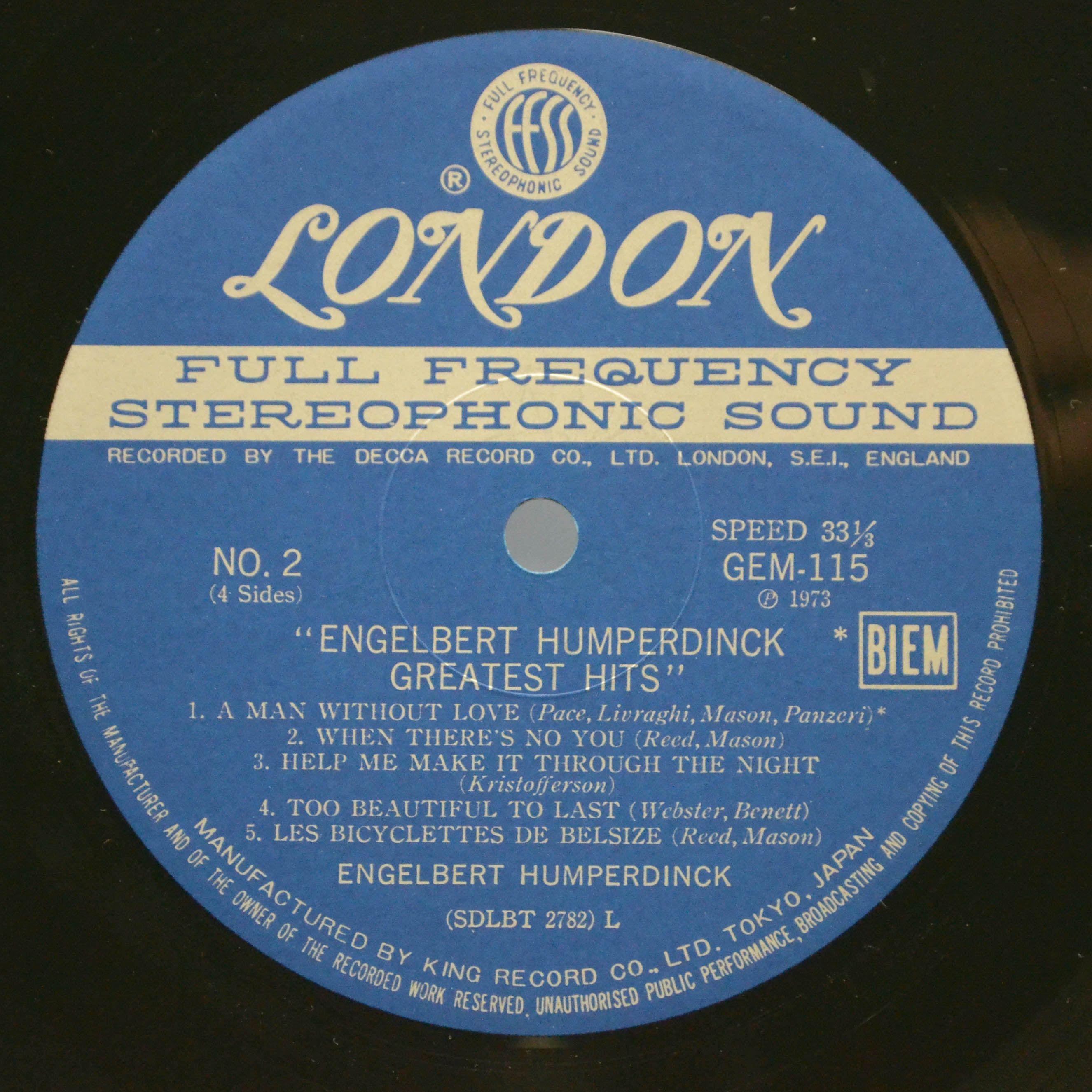 Engelbert Humperdinck — Greatest Hits (2LP), 1973