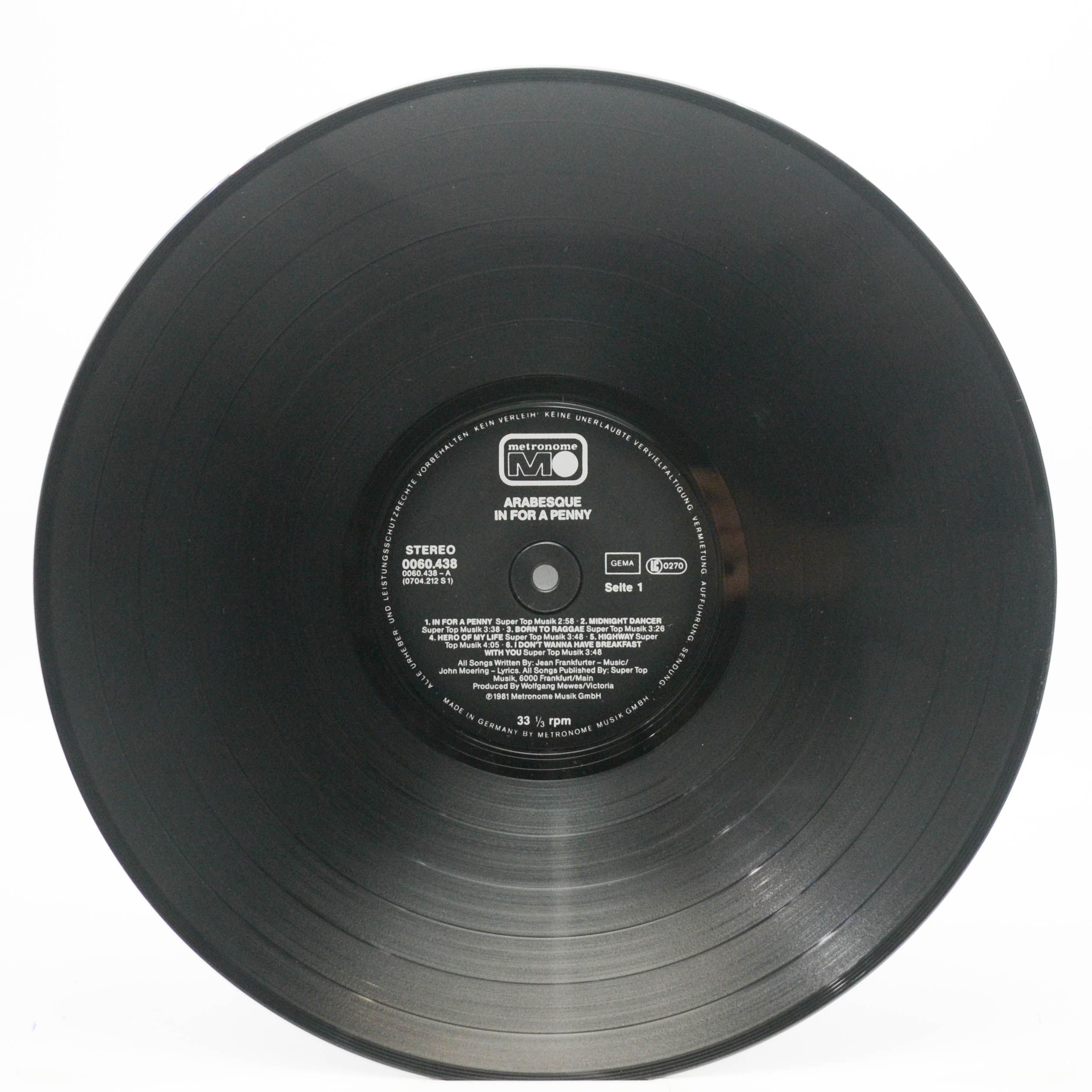 Arabesque — In For A Penny (1-st, Germany), 1981