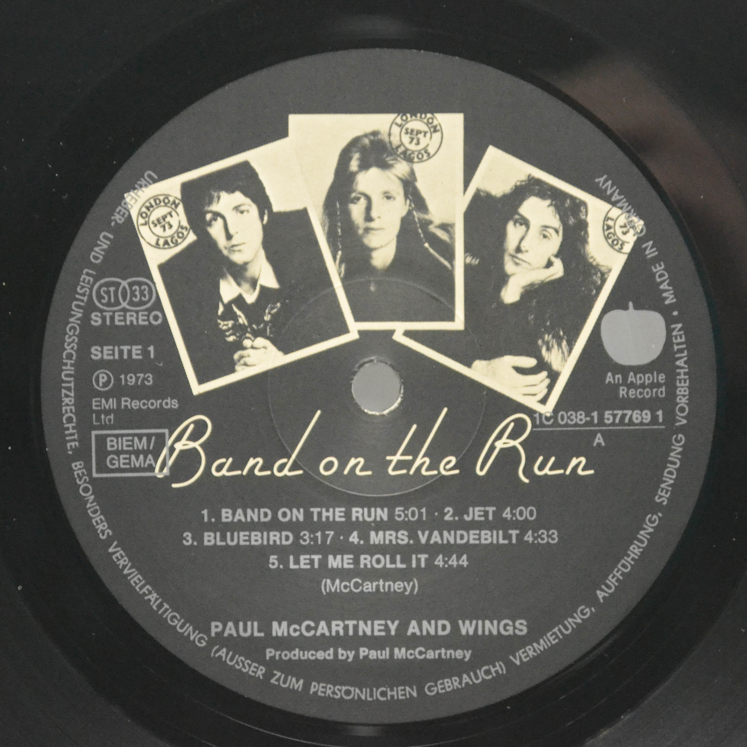 Paul McCartney & Wings — Band On The Run (poster), 1973