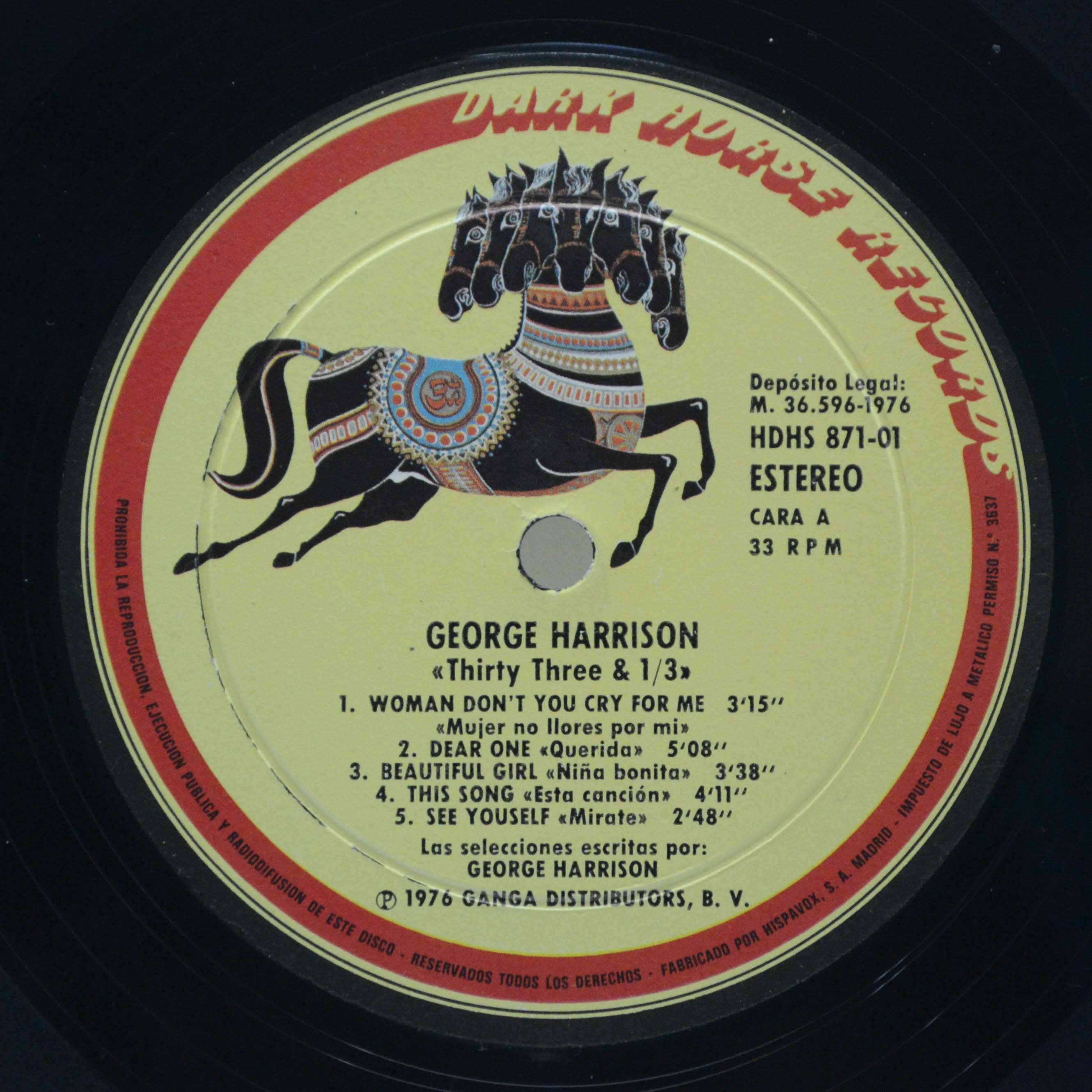 Виниловая пластинка George Harrison — Thirty Three & 1/3, 1976