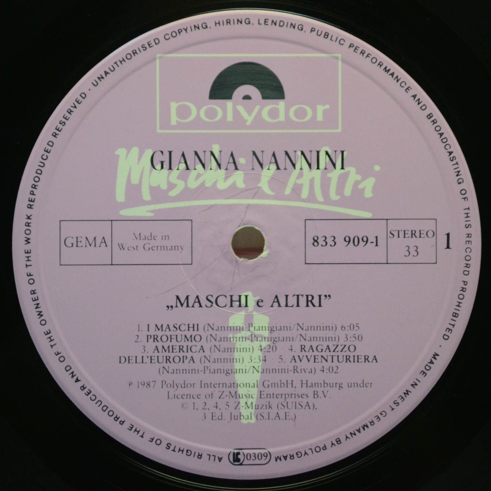 Gianna Nannini — Maschi E Altri, 1987