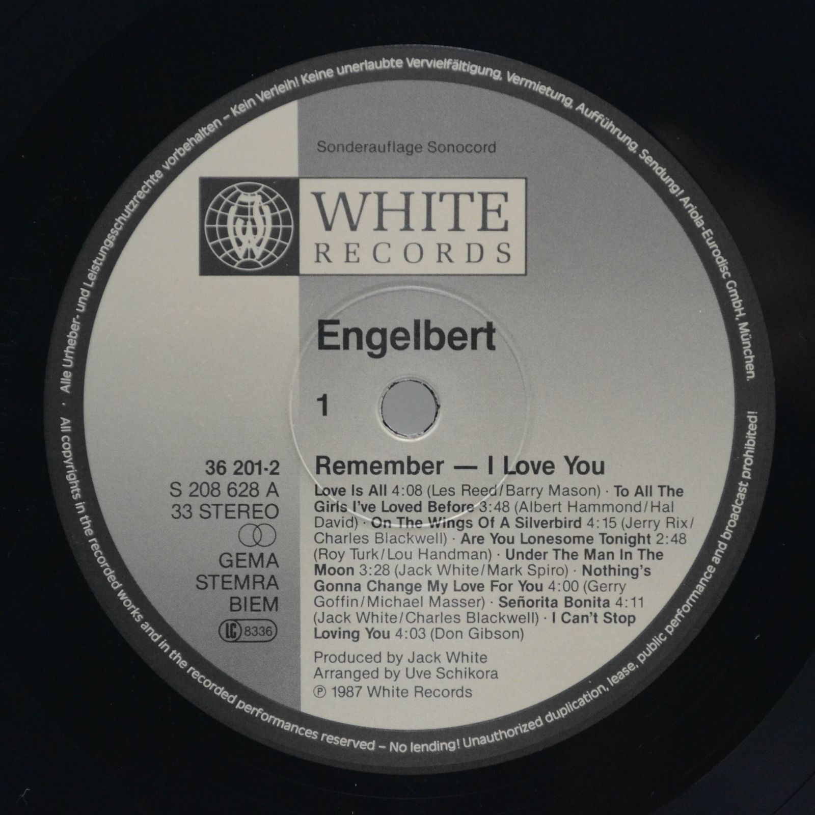 Engelbert — Remember - I Love You, 1987