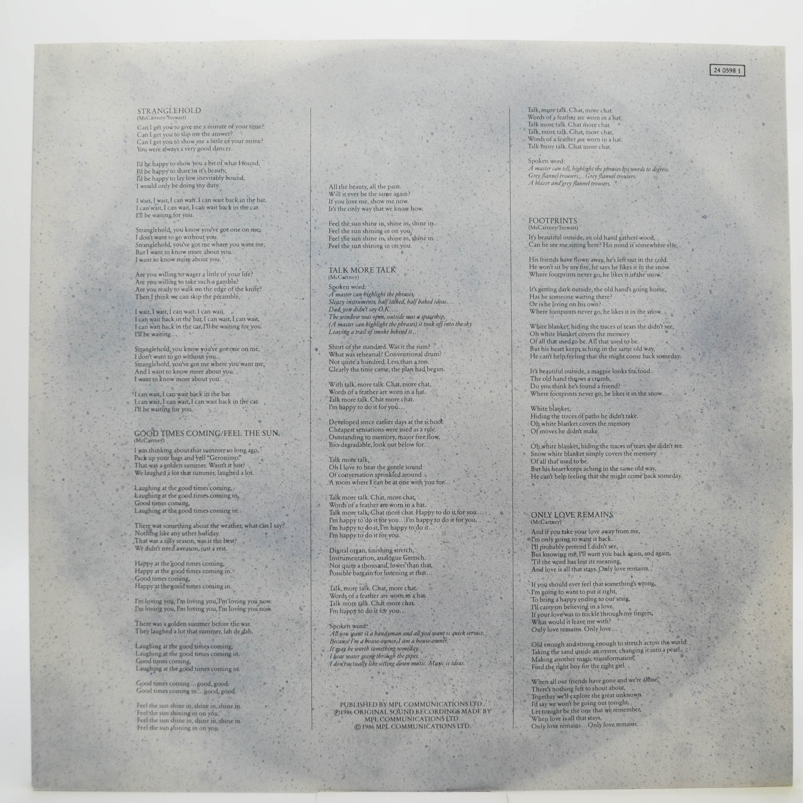 Paul McCartney — Press To Play, 1986