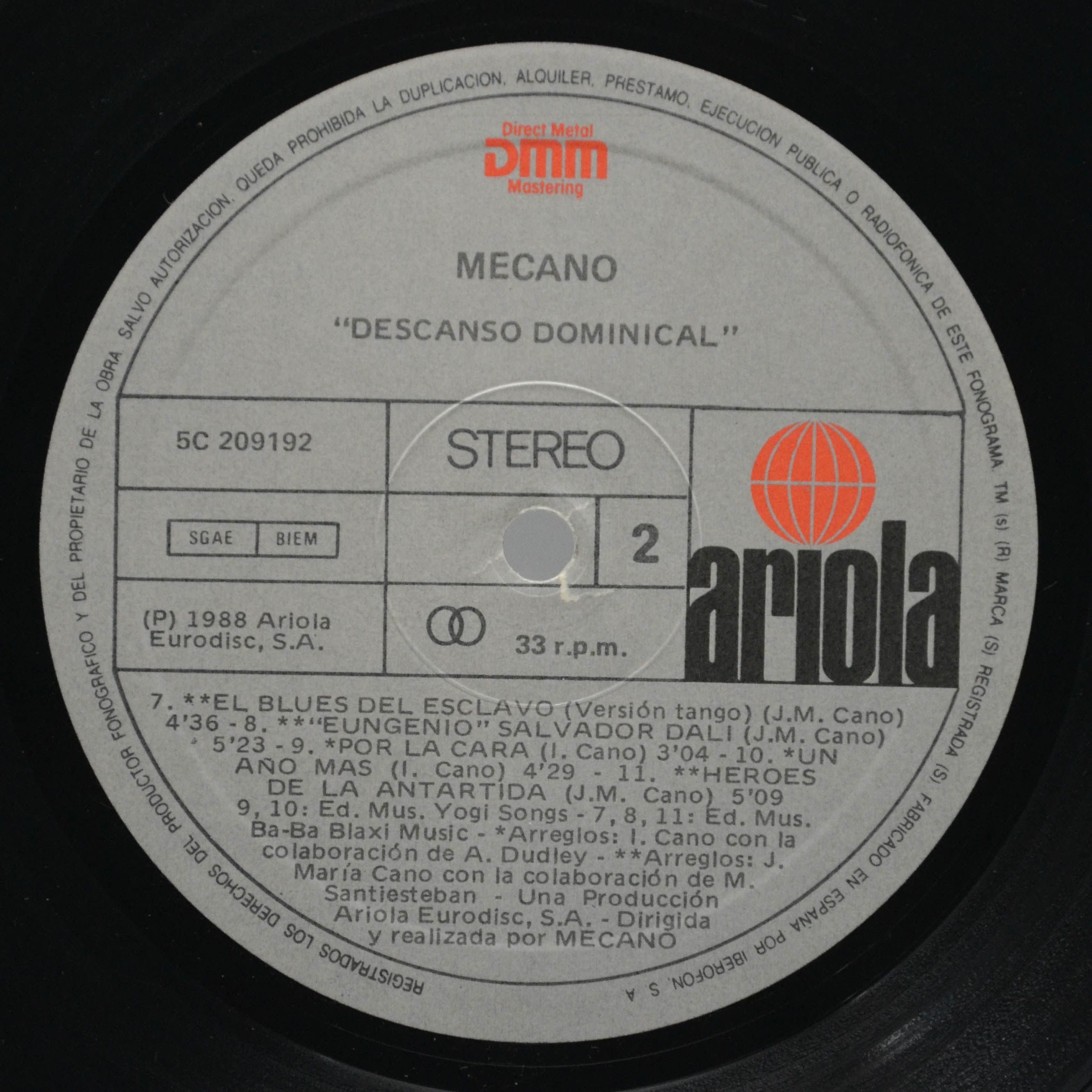 Mecano — Descanso Dominical, 1988