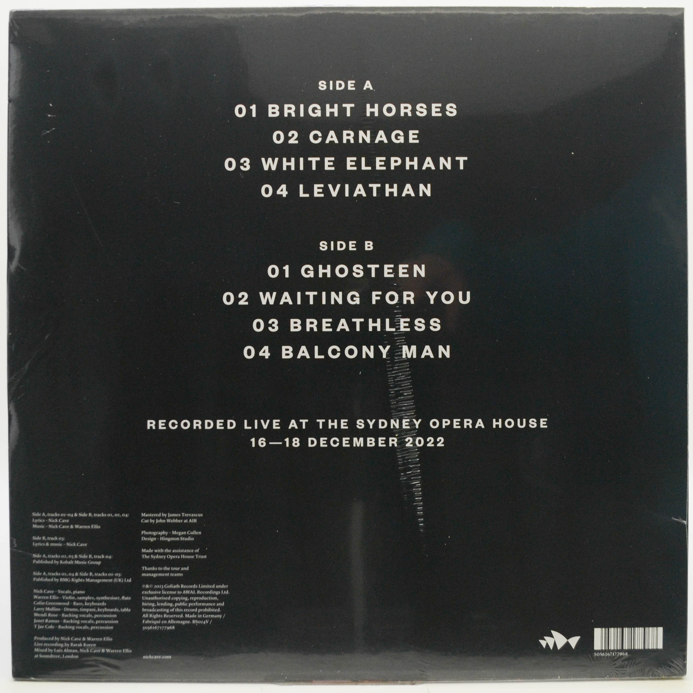Виниловая пластинка Nick Cave & Warren Ellis — Australian Carnage (Live At The Sydney Opera House), 2023