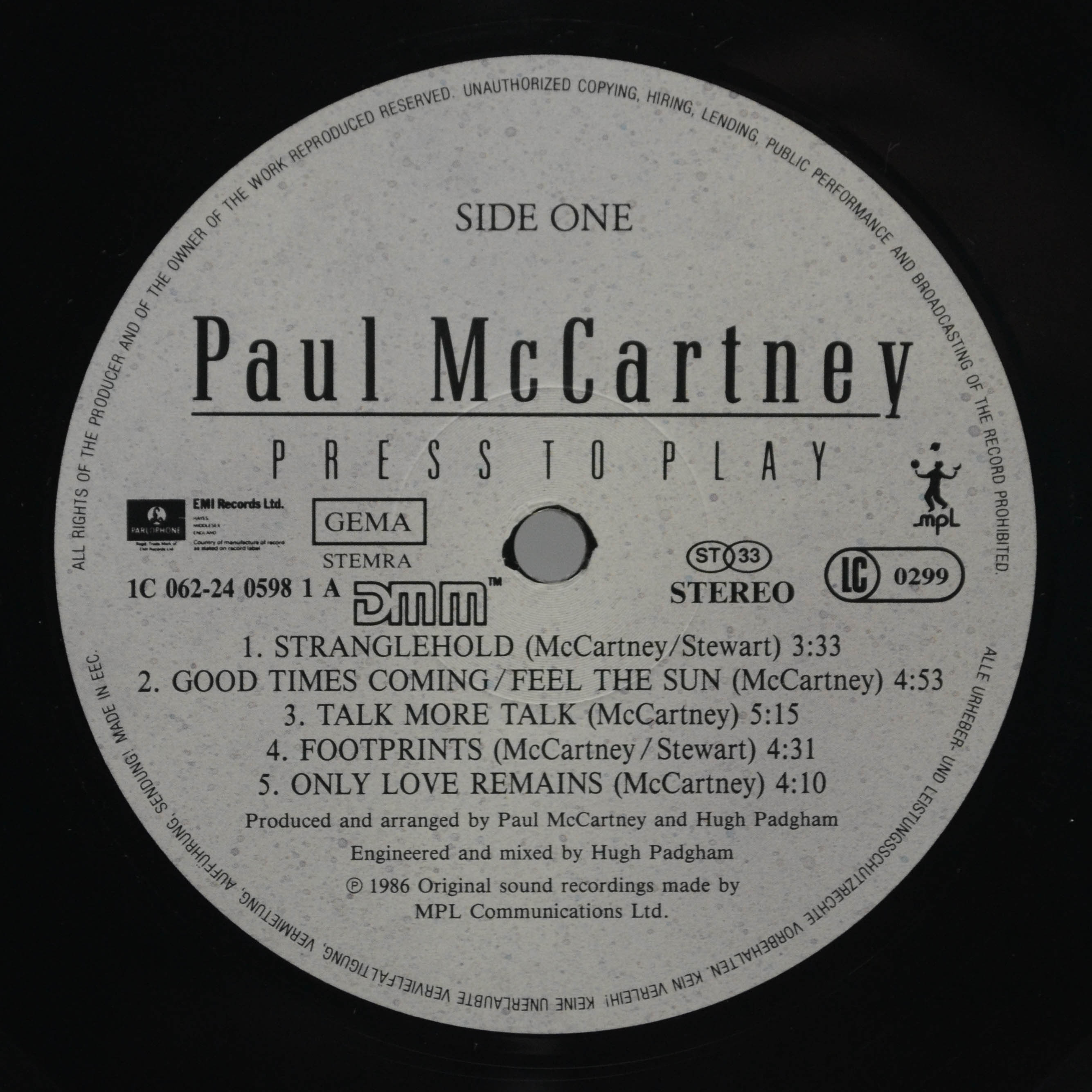 Paul McCartney — Press To Play, 1986