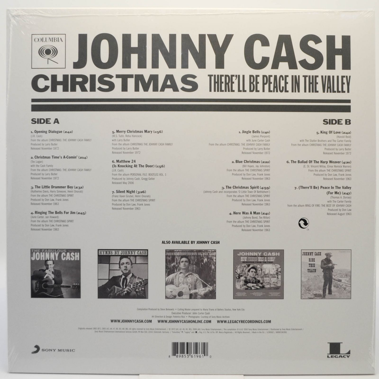 Johnny Cash — Christmas - There'll Be Peace In The Valley, 2016