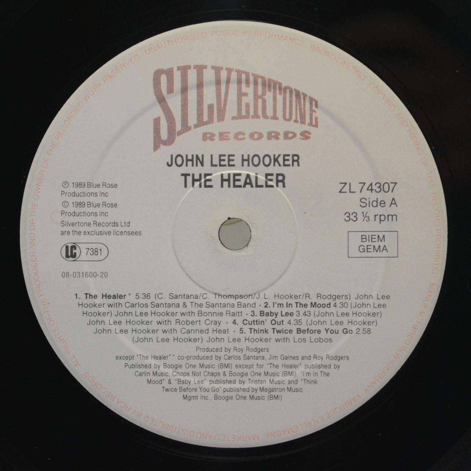 John Lee Hooker — The Healer, 1989