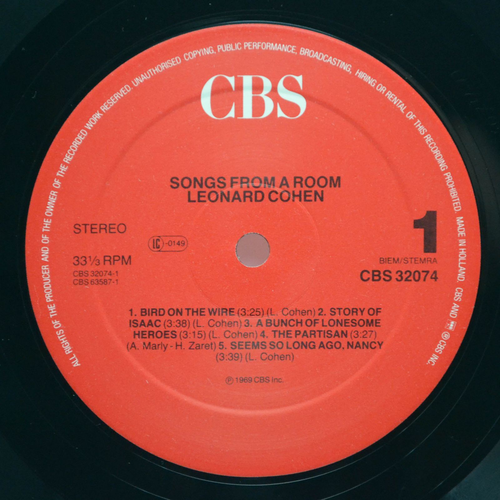 Leonard Cohen — Songs From A Room, 1969