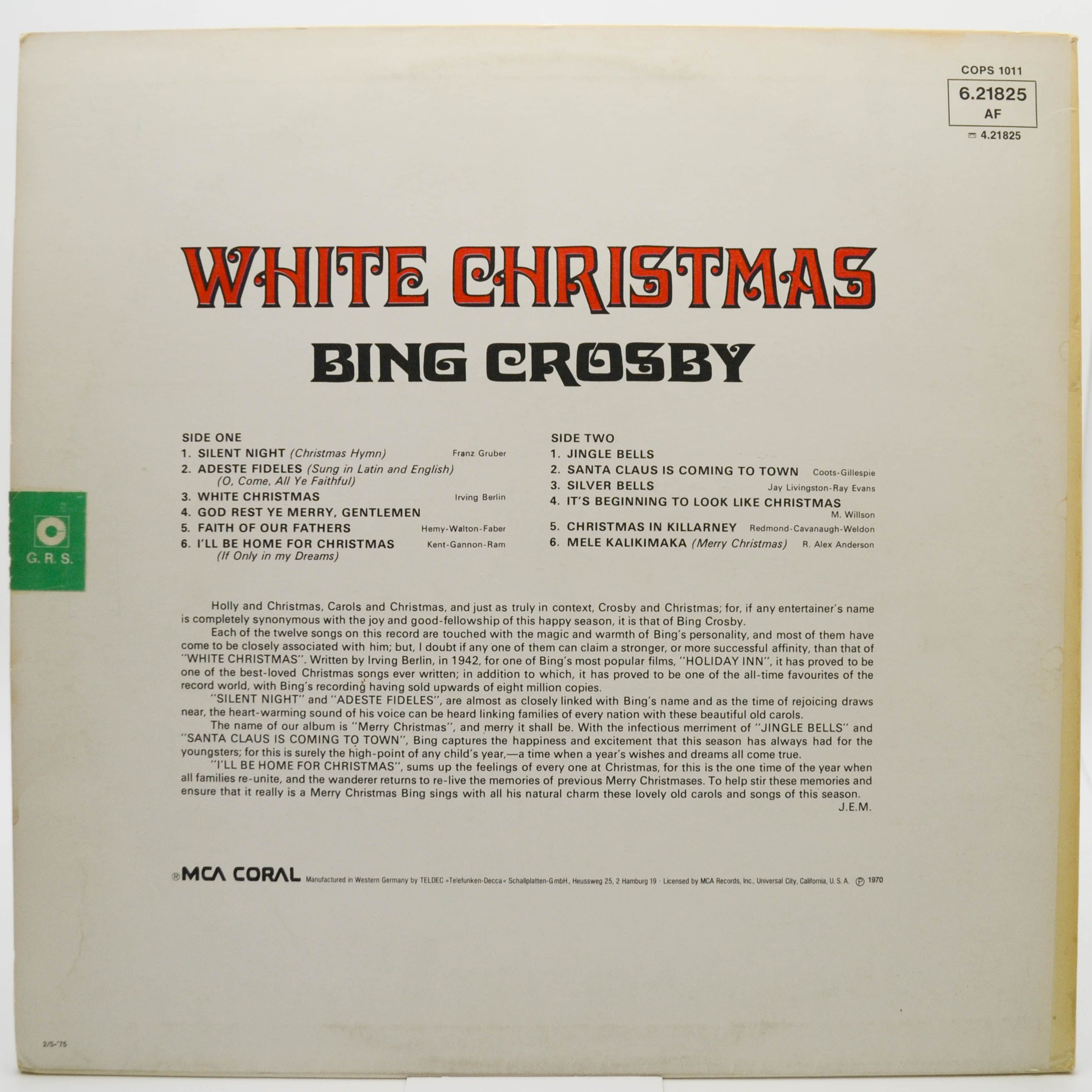 Bing Crosby — White Christmas, 1955