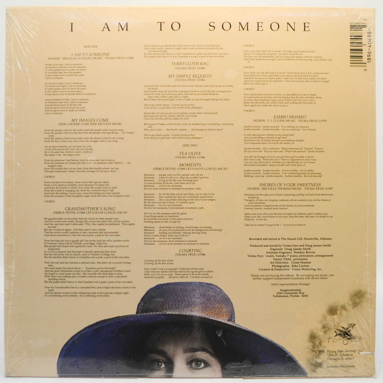 Velma Frye — I Am To Someone, 1988