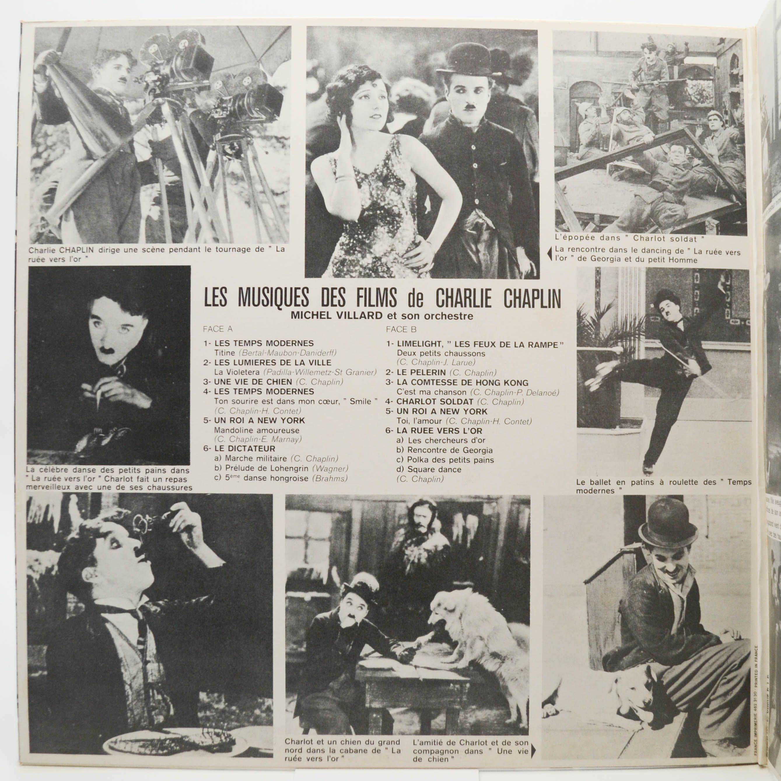 Charlie Chaplin - Michel Villard — Les Musiques Des Films De Charlie Chaplin (1-st, France), 1972