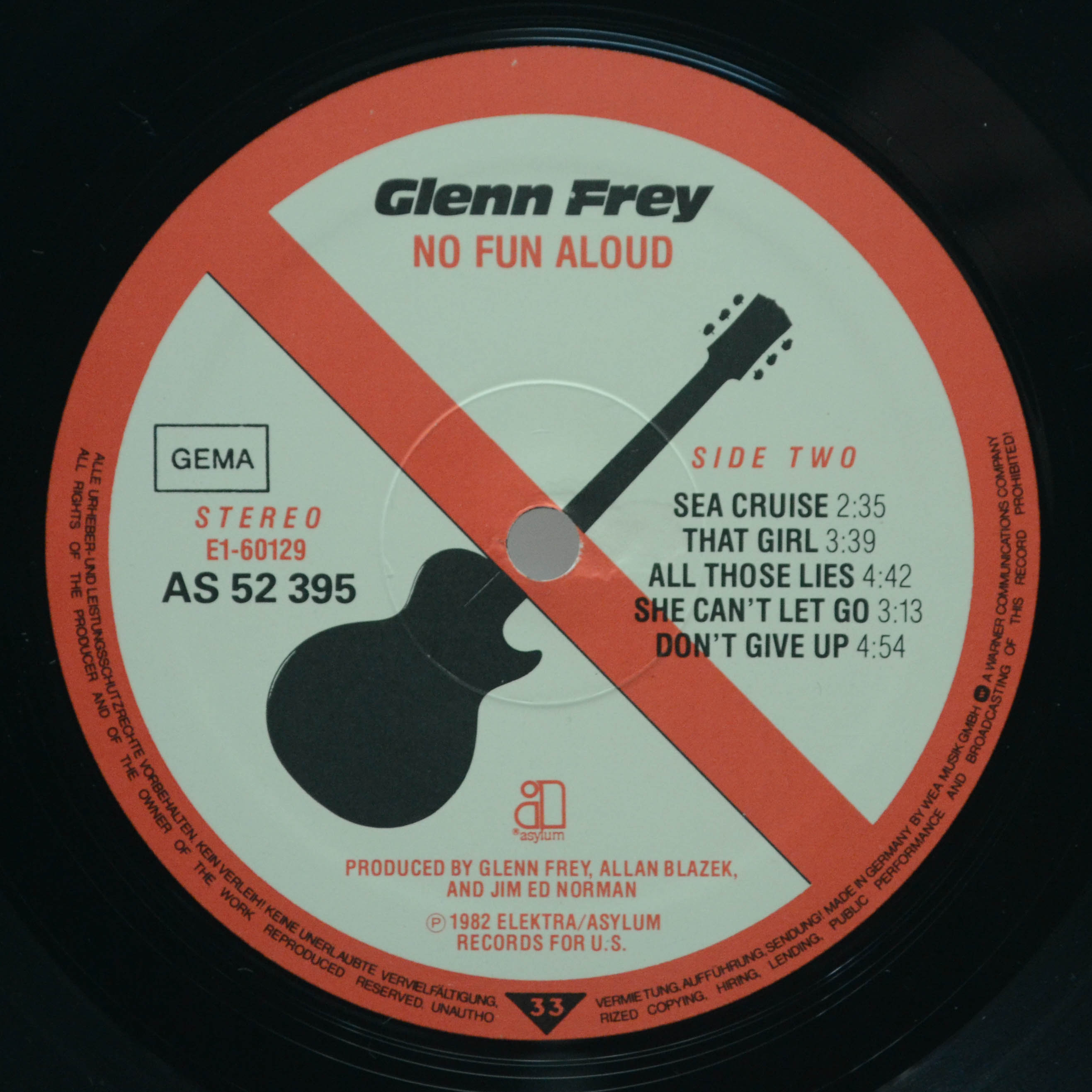 Виниловая пластинка Glenn Frey — No Fun Aloud, 1982