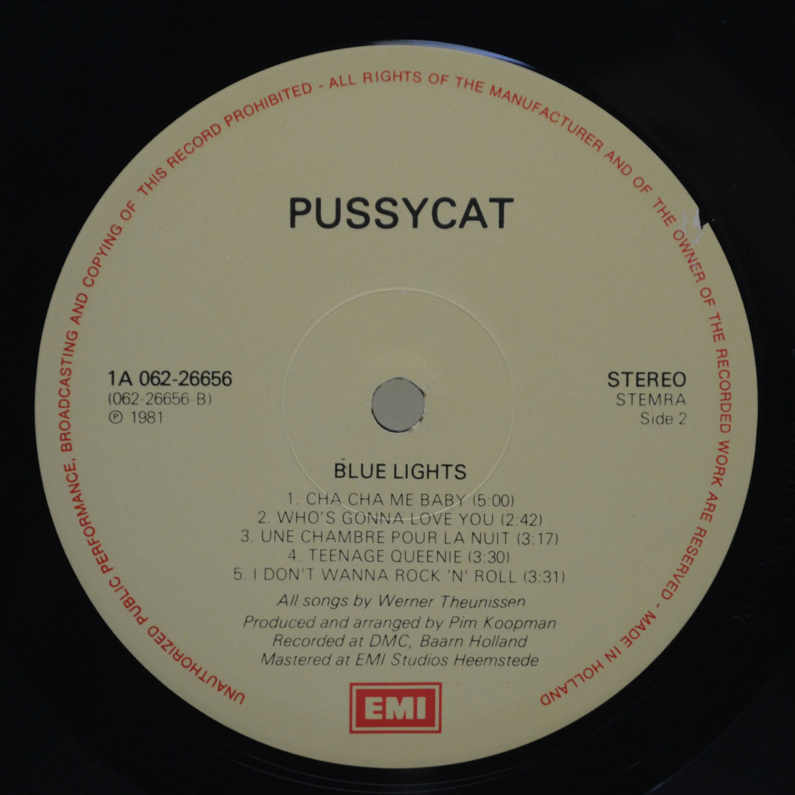 Pussycat — Blue Lights (1-st, Netherlands), 1981