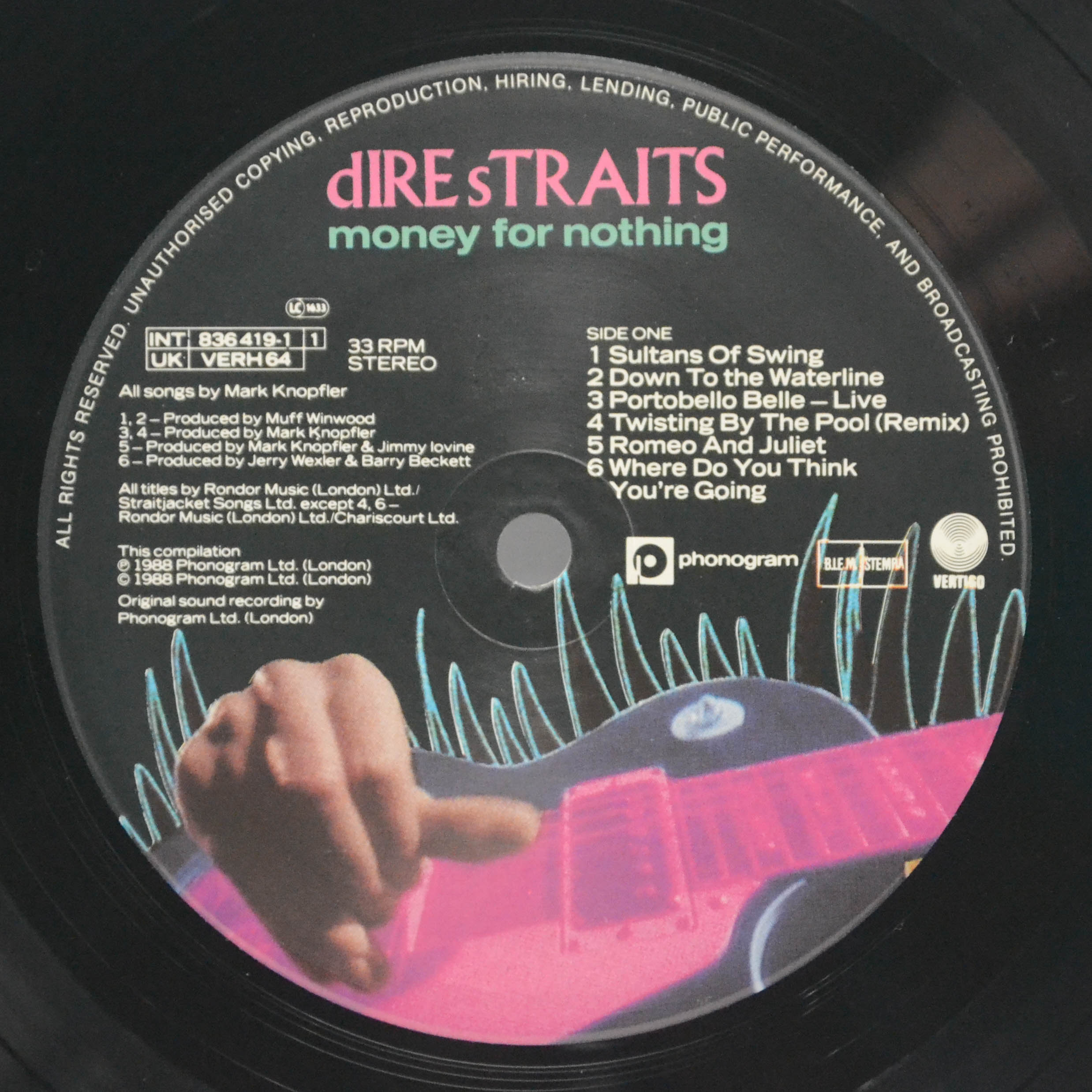 Виниловая пластинка Dire Straits — Money For Nothing, 1988