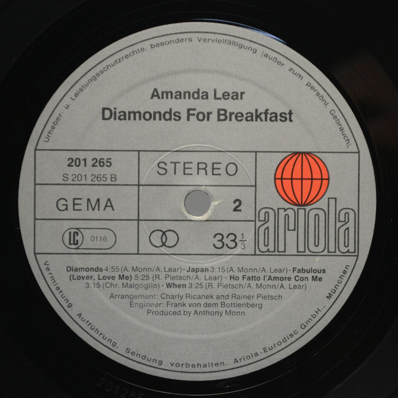 Amanda Lear — Diamonds For Breakfast, 1980