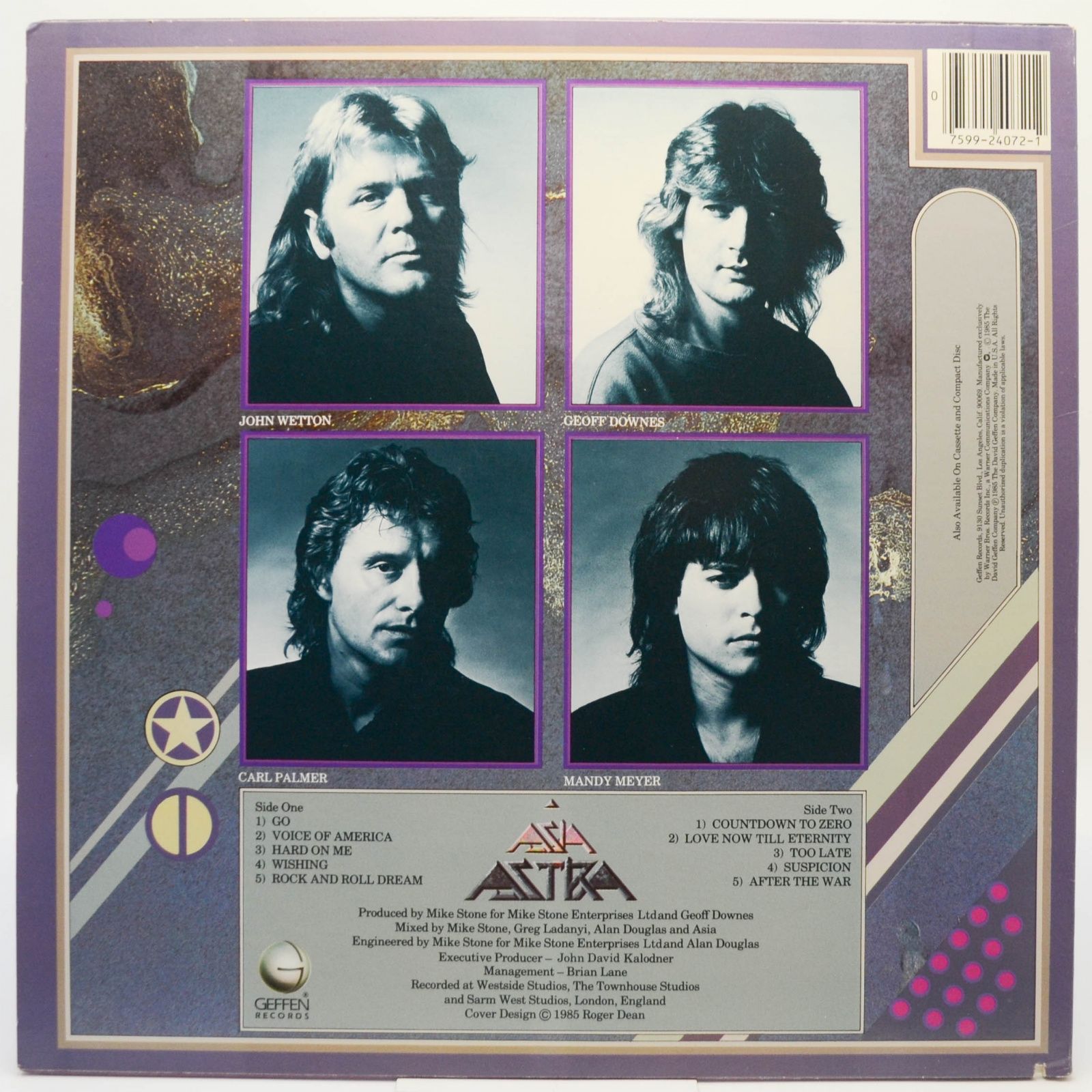 Asia — Astra (USA), 1985