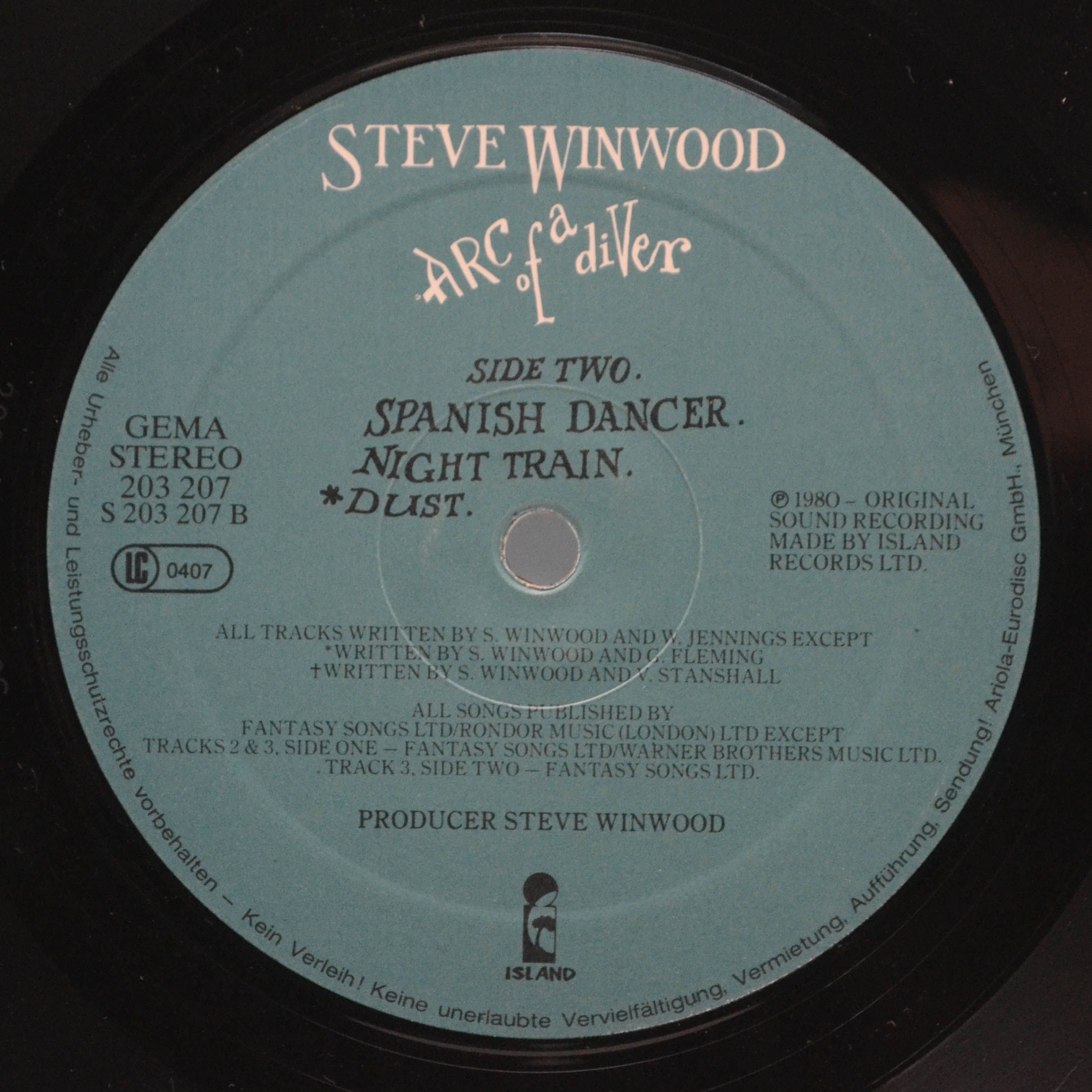 Виниловая пластинка Steve Winwood — Arc Of A Diver, 1980