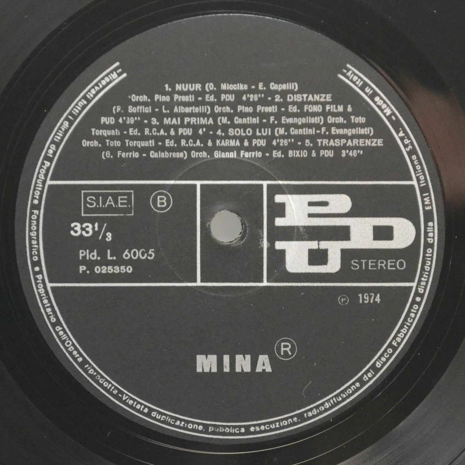 Mina — Mina® (1-st, Italy), 1974