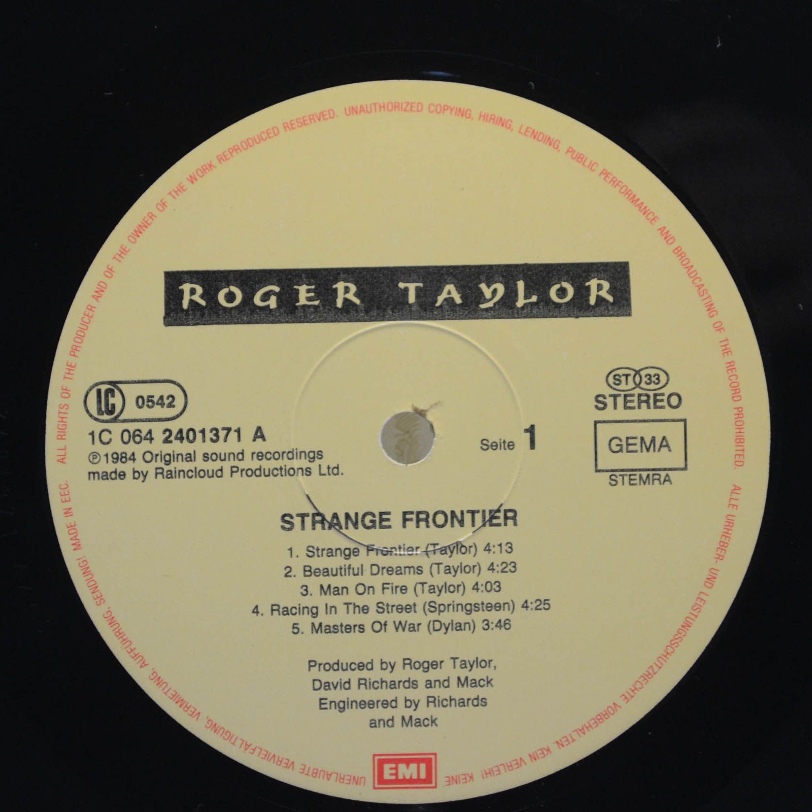 Roger Taylor — Strange Frontier, 1984