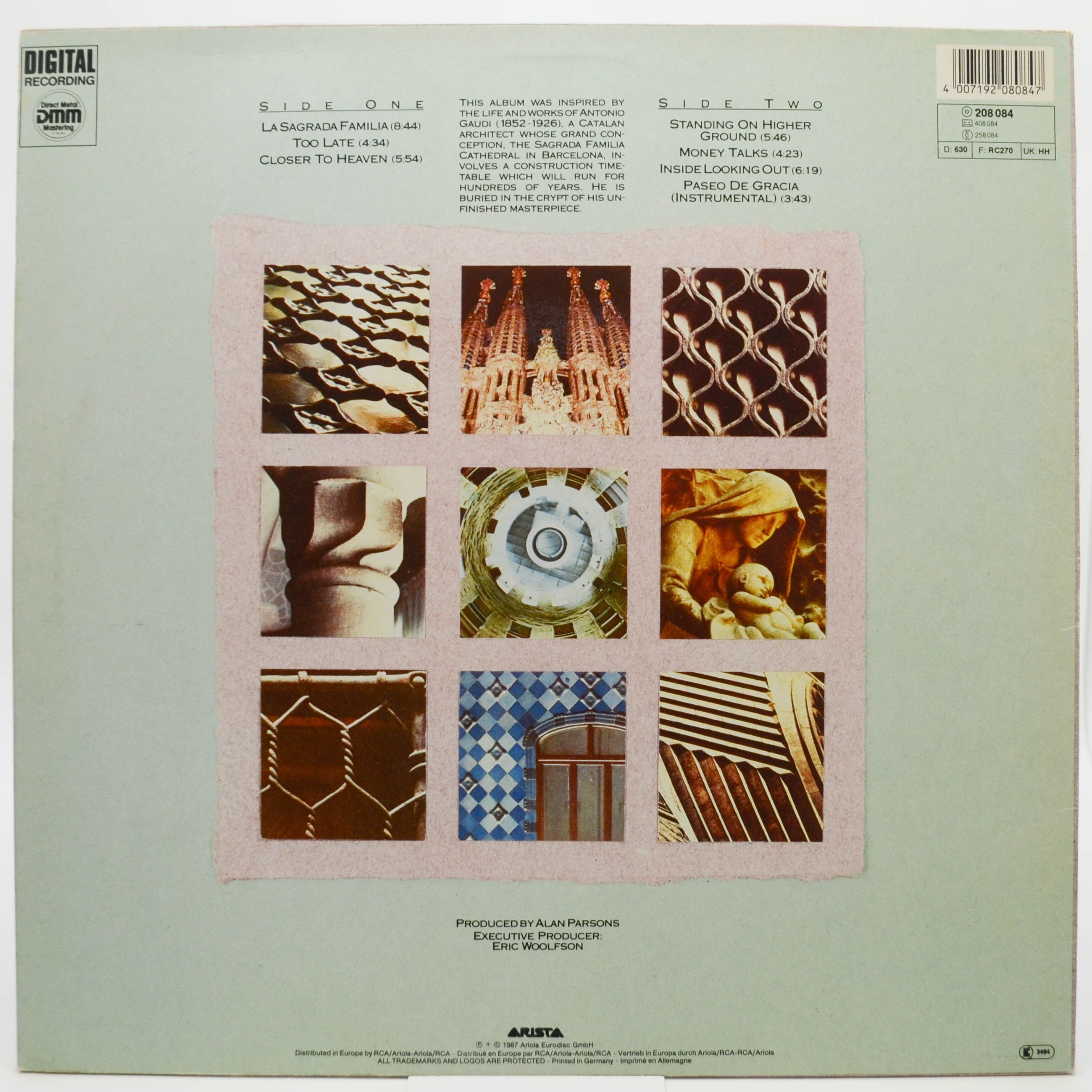 The Alan Parsons Project — Gaudi, 1987