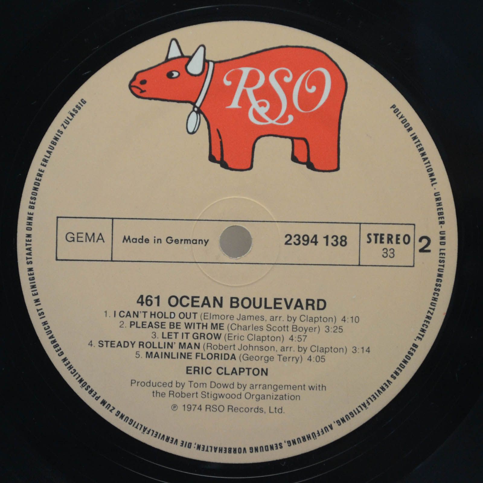 Eric Clapton — 461 Ocean Boulevard, 1974