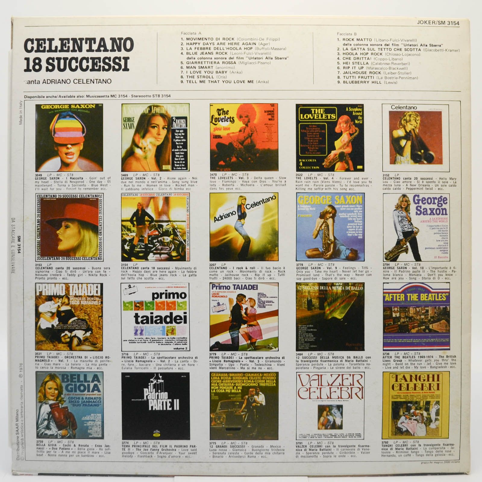 Adriano Celentano — 18 Successi (Italy), 1976