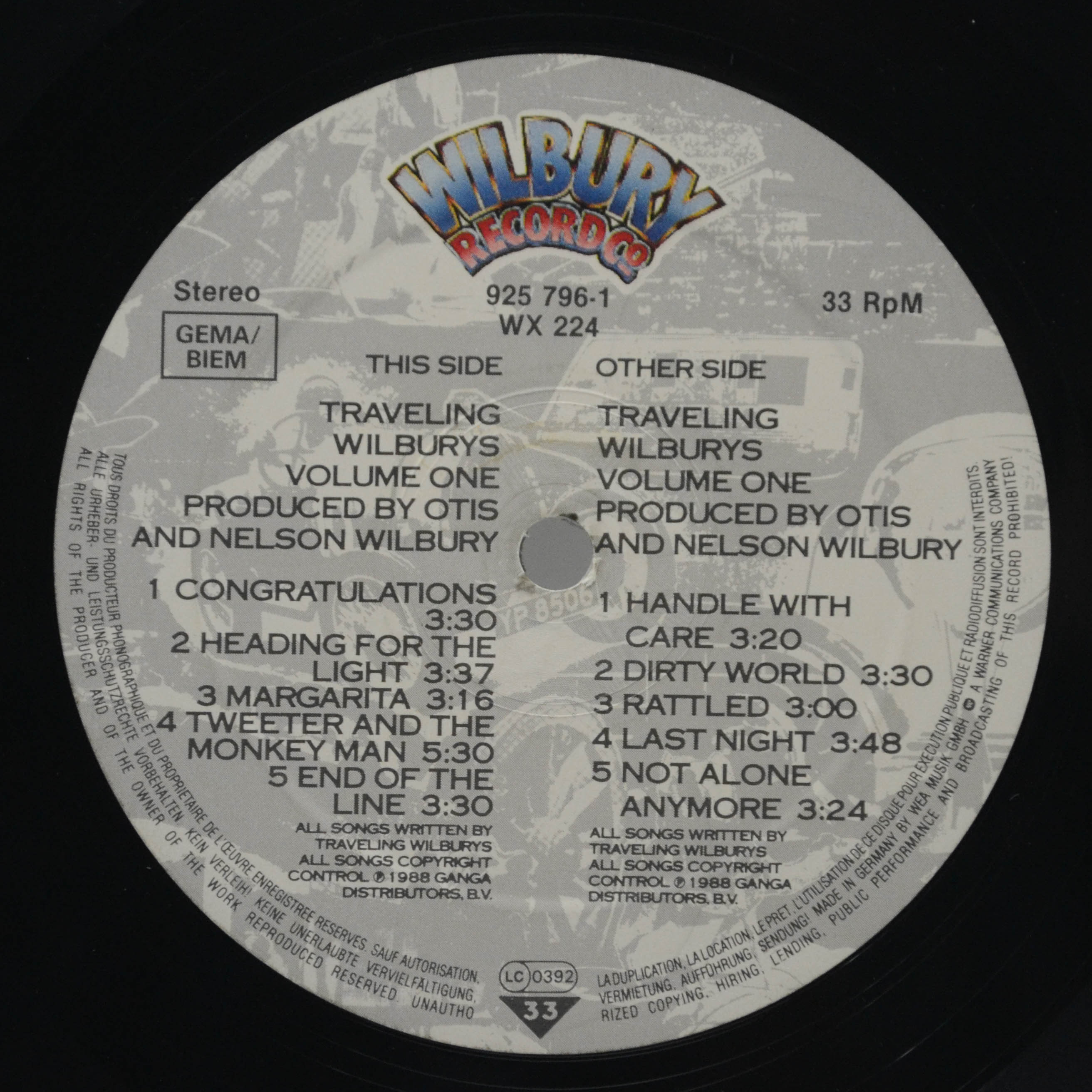 Traveling Wilburys — Volume One, 1988