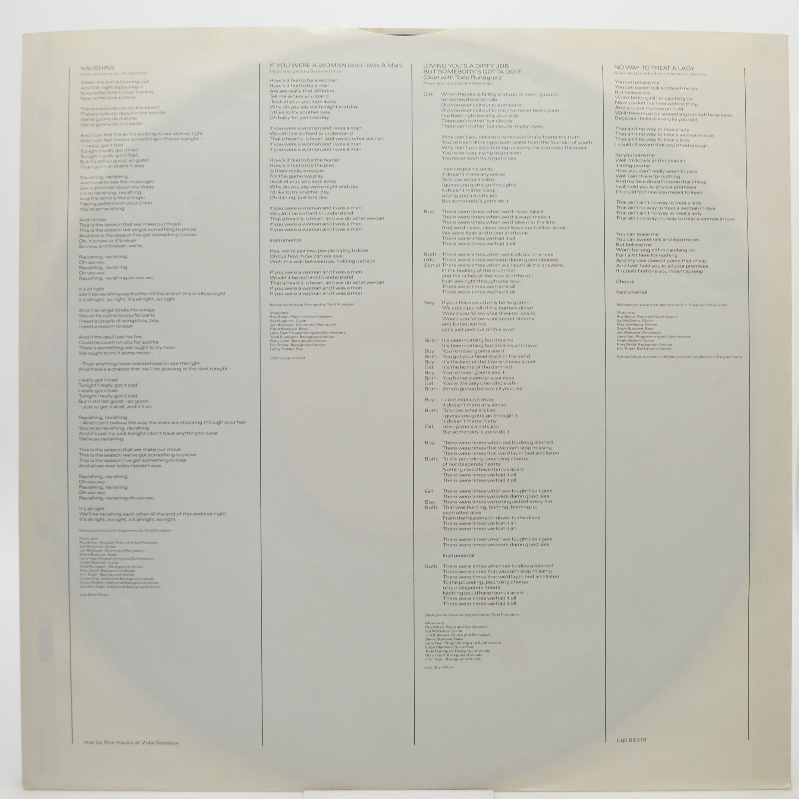 Bonnie Tyler — Secret Dreams And Forbidden Fire, 1986