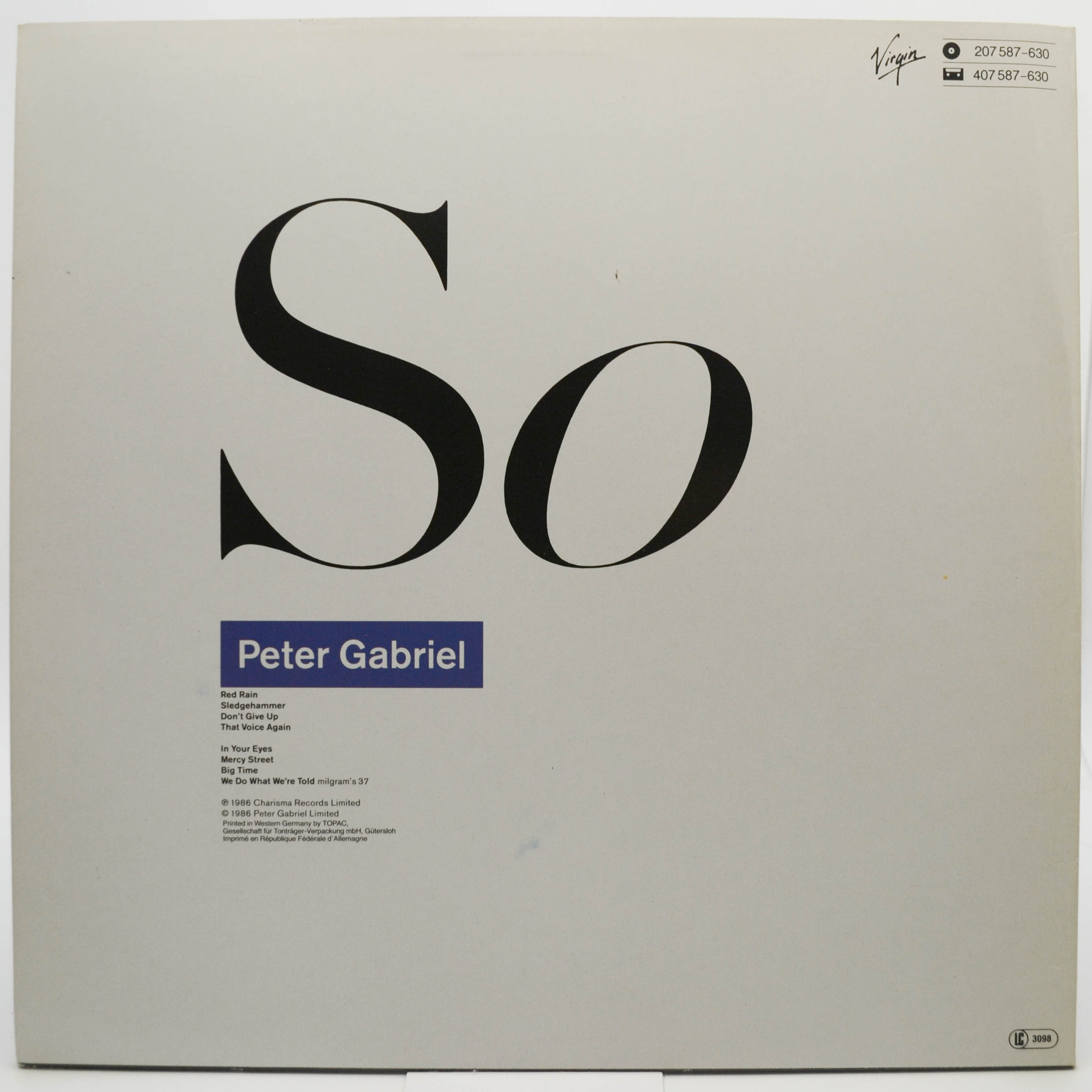 Peter Gabriel — So, 1986