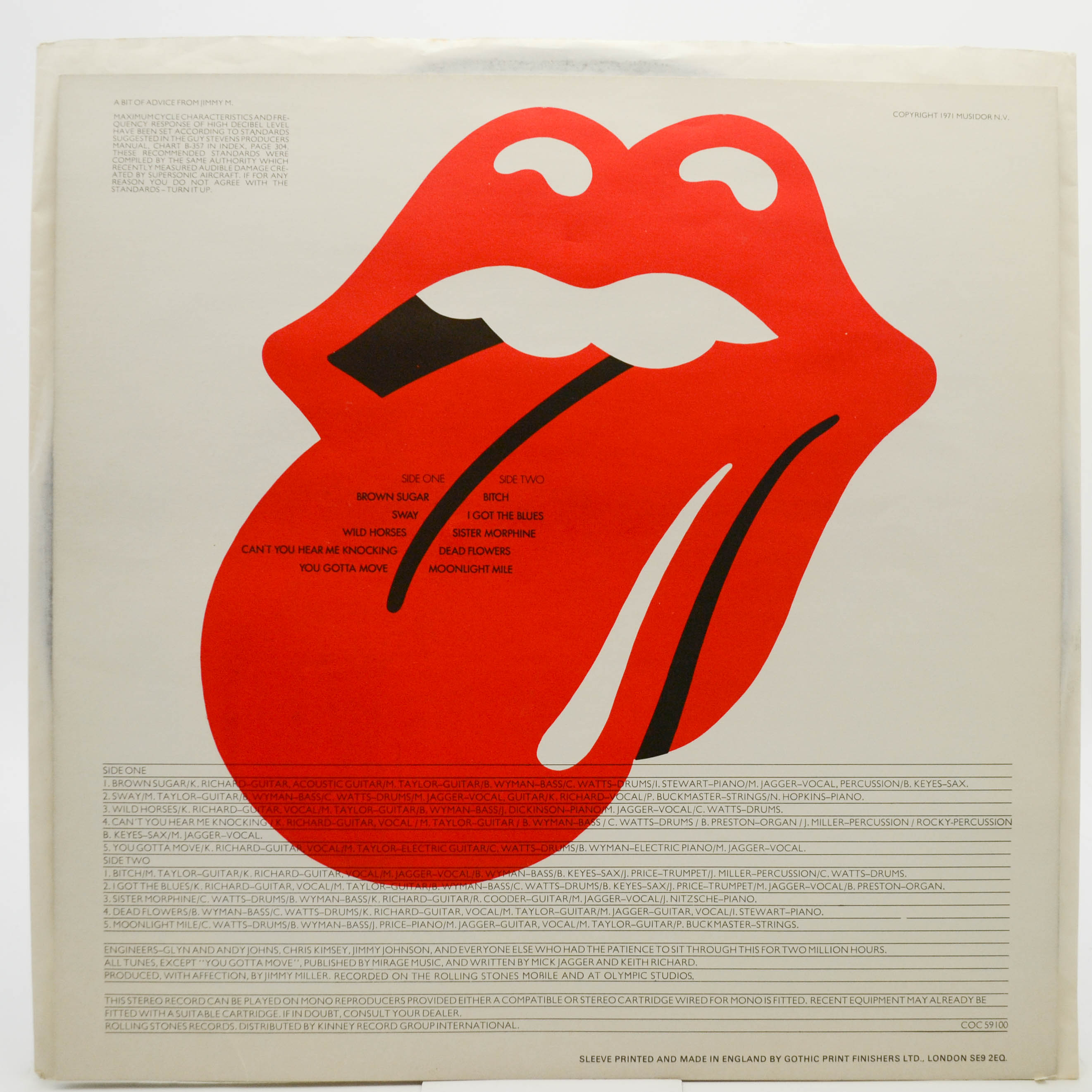 Rolling Stones — Sticky Fingers (1-st, UK), 1971