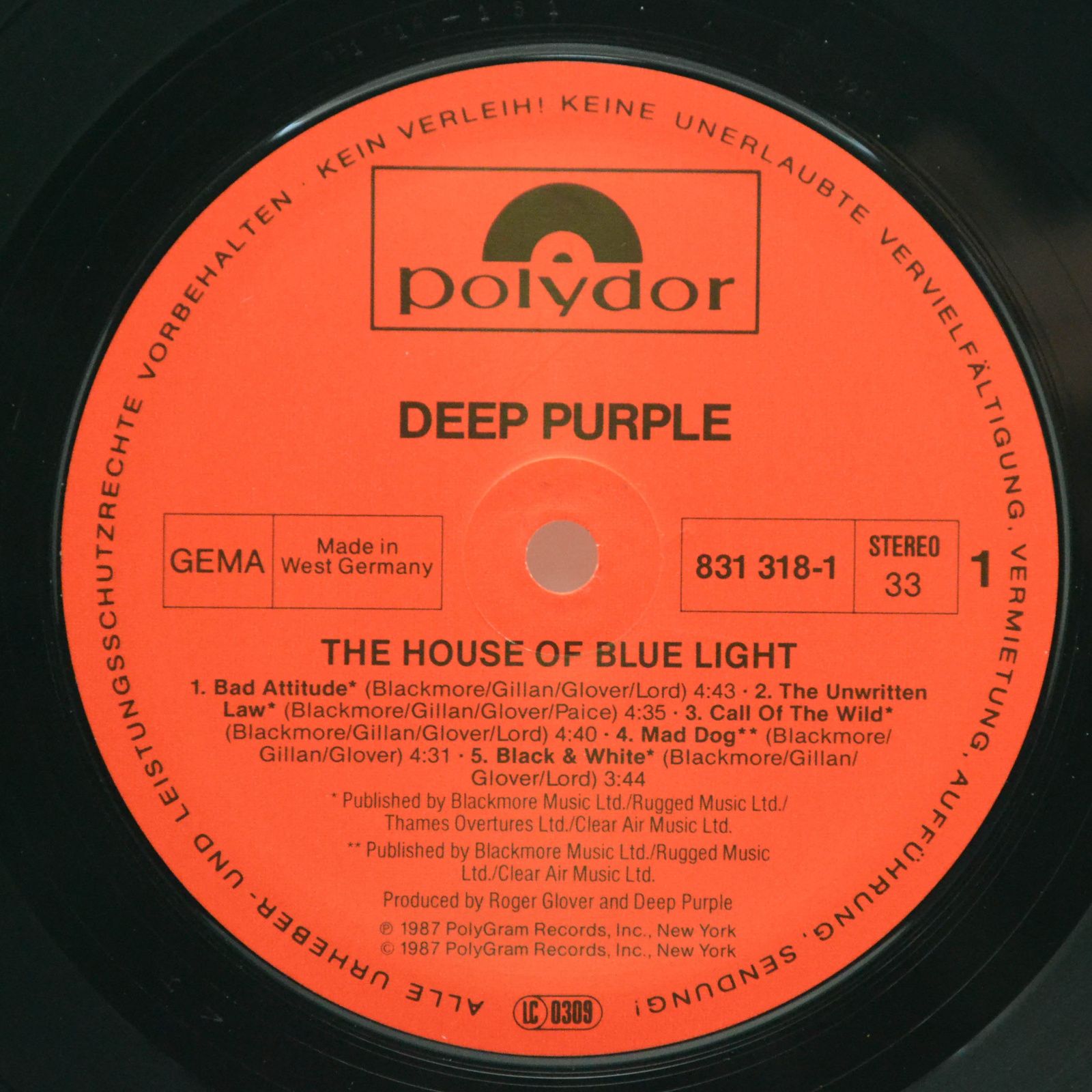 Deep Purple — The House Of Blue Light, 1987