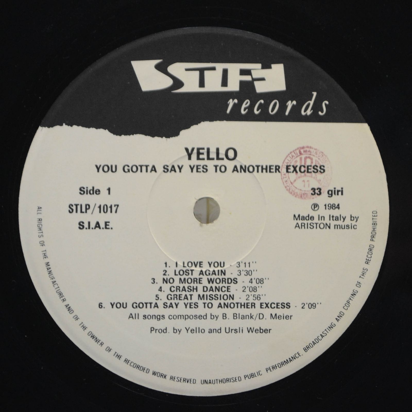 Yello — You Gotta Say Yes To Another Excess, 1984