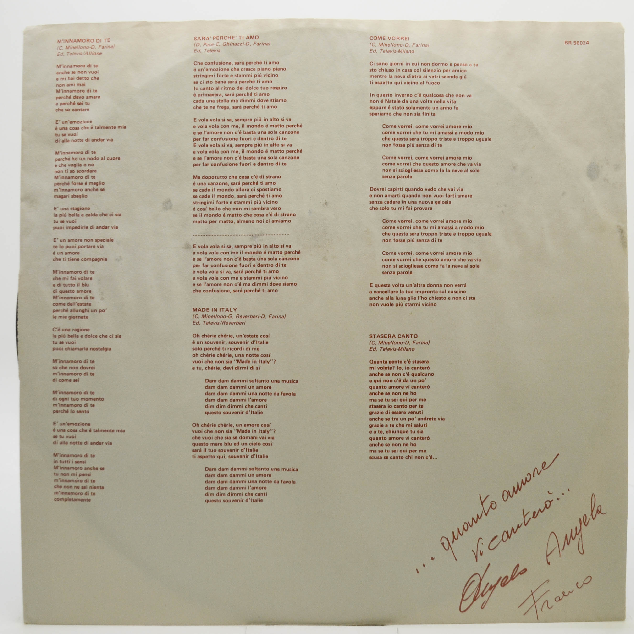 Ricchi & Poveri — ...E Penso A Te (1-st, Italy), 1981