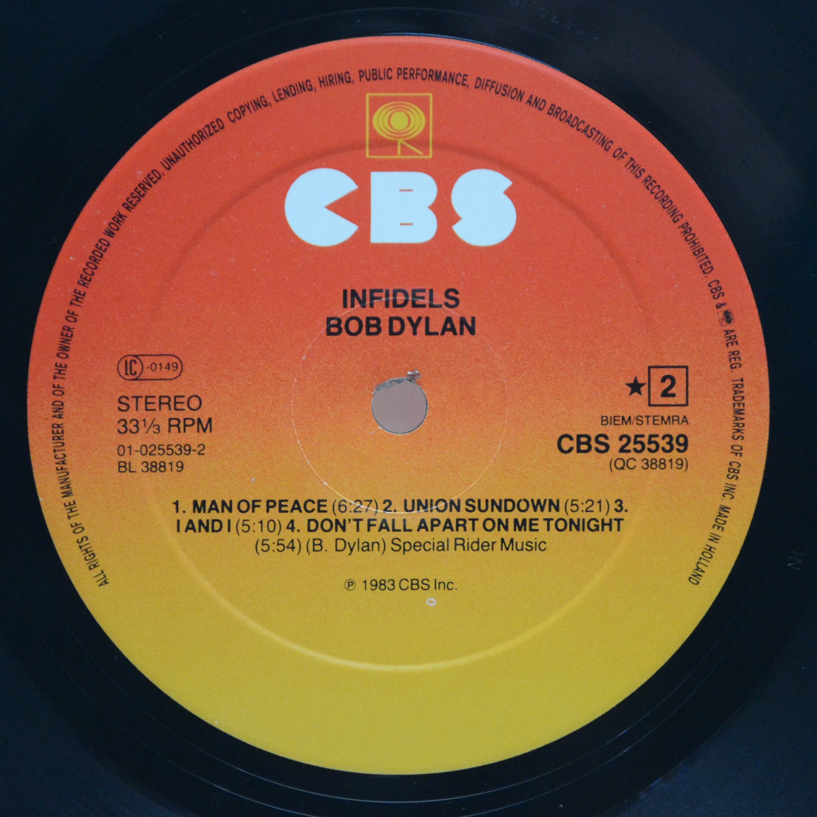 Bob Dylan — Infidels, 1983