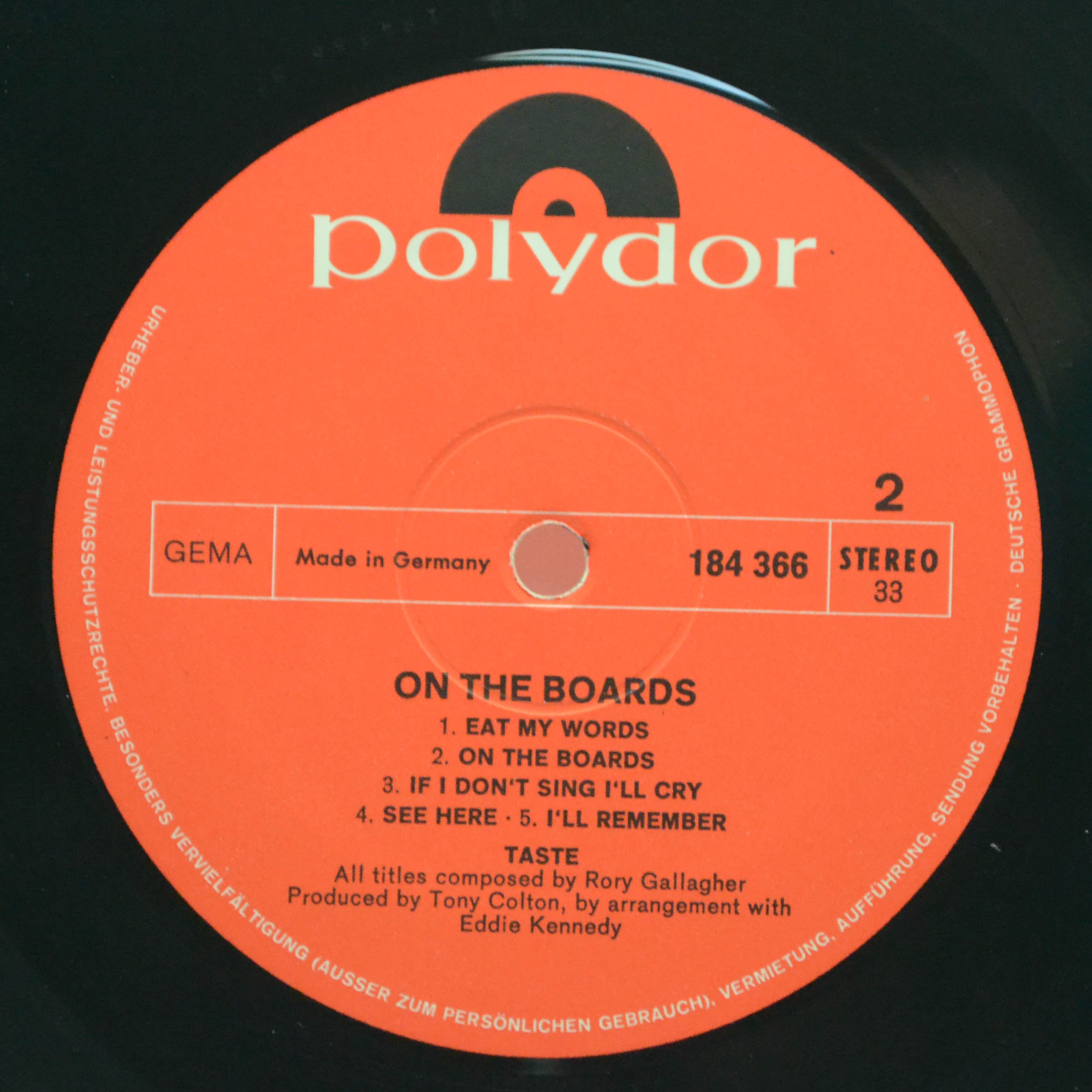 Виниловая пластинка Taste — On The Boards, 1970