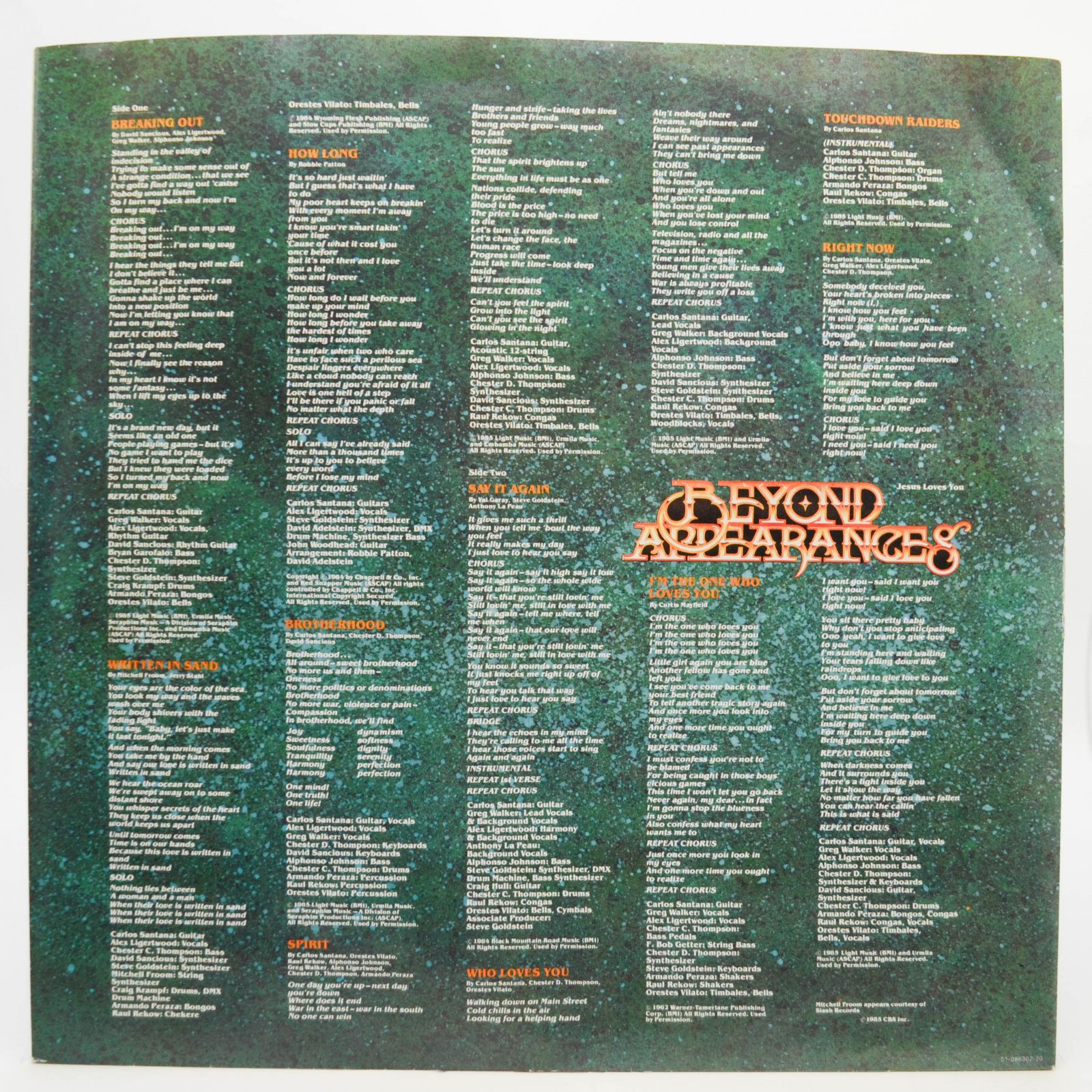 Santana — Beyond Appearances, 1985