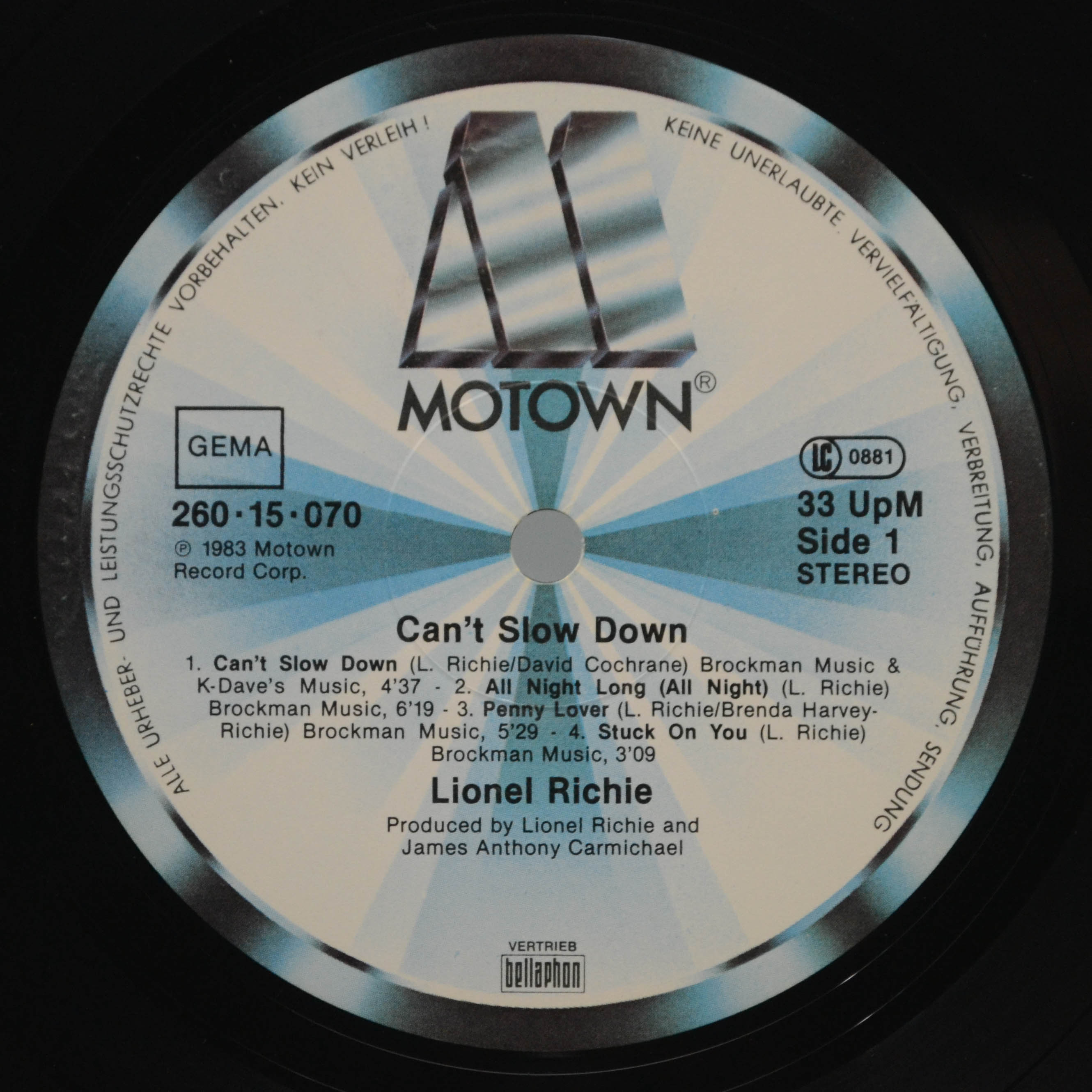 Lionel Richie — Can't Slow Down, 1983