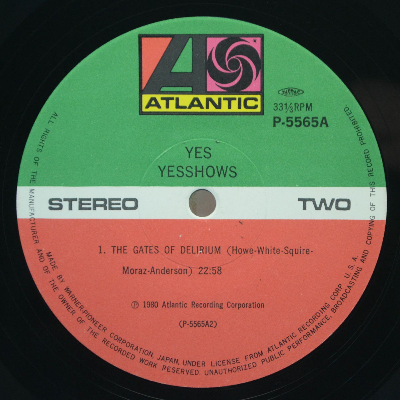 Yes — Yesshows (2LP), 1980