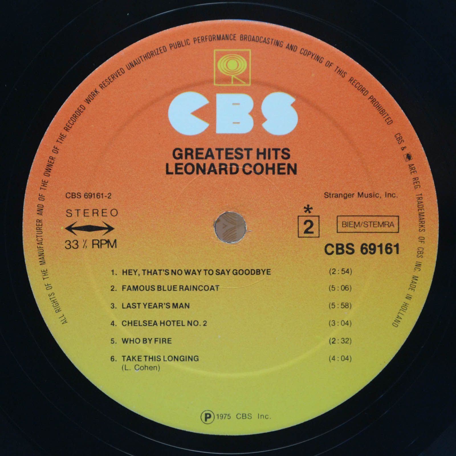 Leonard Cohen — Greatest Hits, 1975