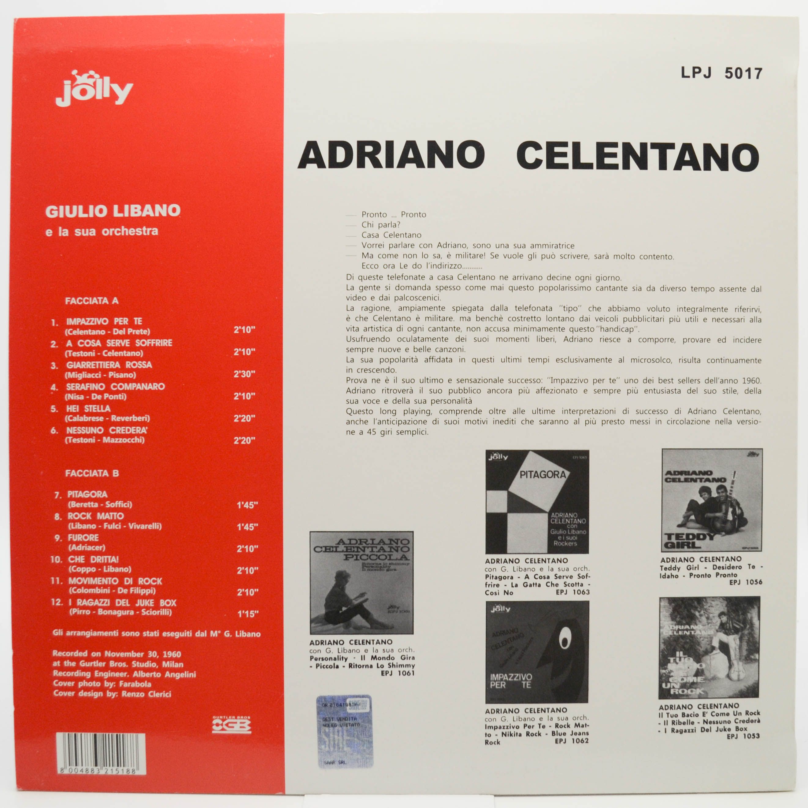 Adriano Celentano — Furore (Italy), 1961