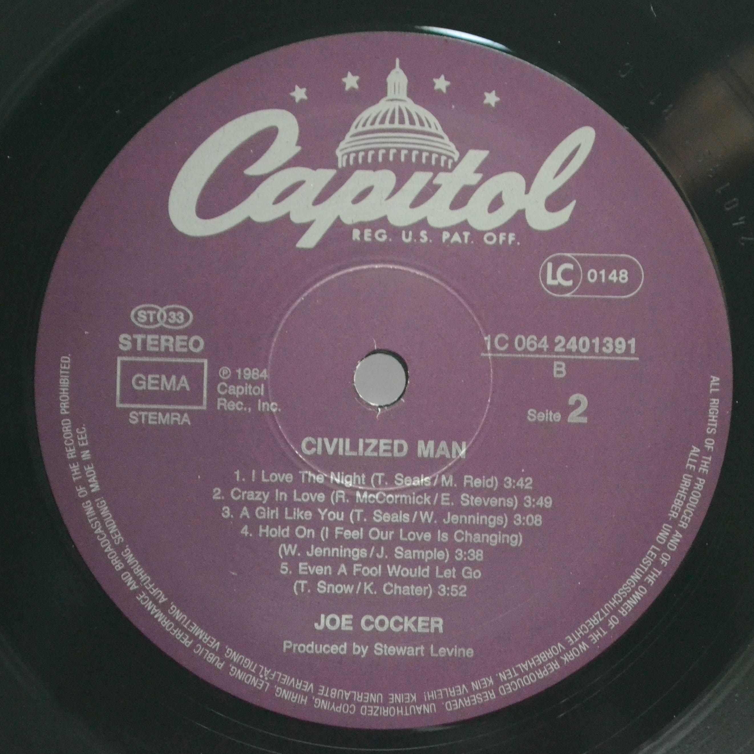 Joe Cocker — Civilized Man, 1984