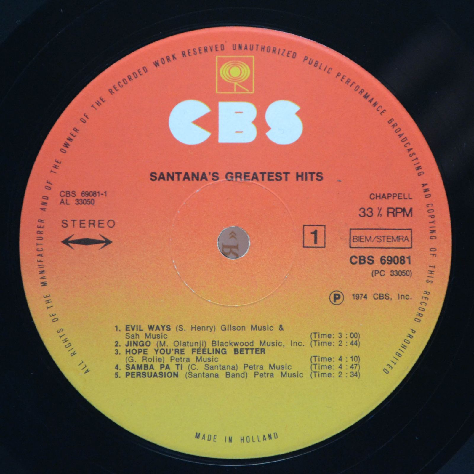 Santana — Santana's Greatest Hits, 1974